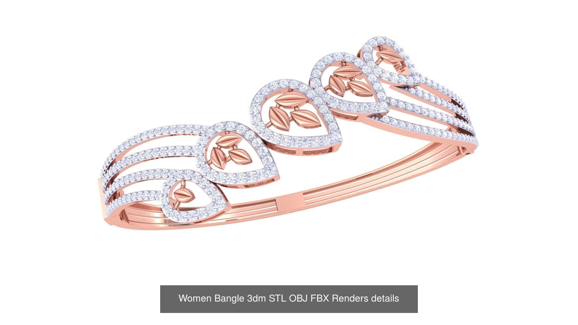 128 Women Bangle 3dm STL OBJ FBX Renders details Collection _23