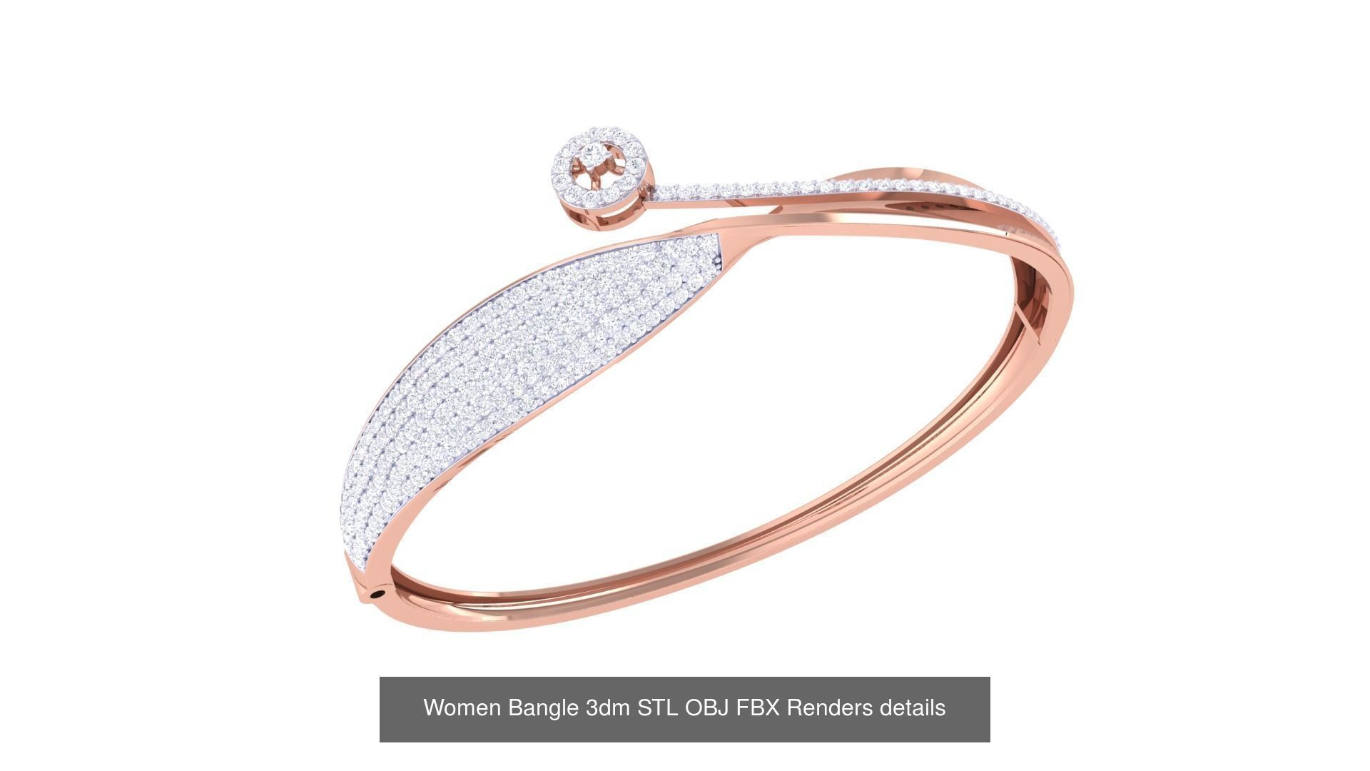 128 Women Bangle 3dm STL OBJ FBX Renders details Collection _75