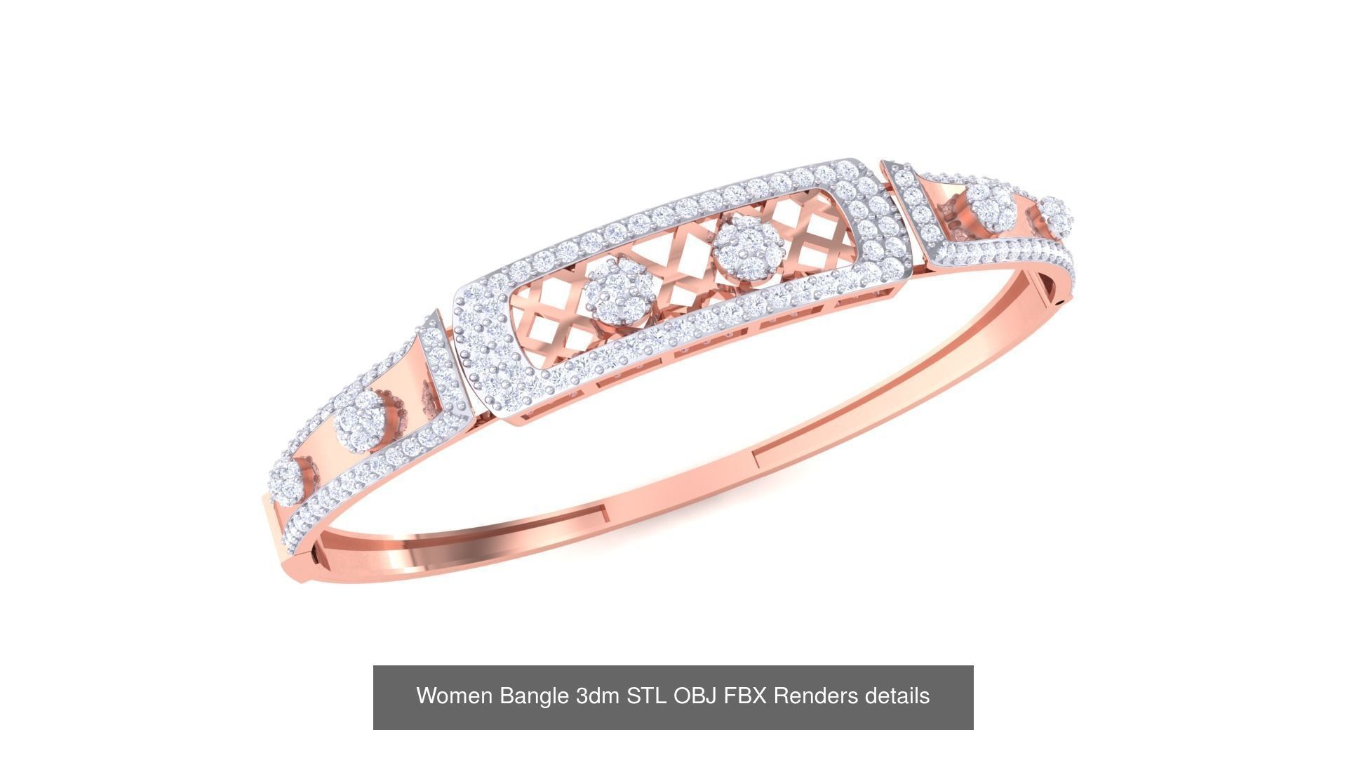 128 Women Bangle 3dm STL OBJ FBX Renders details Collection _113