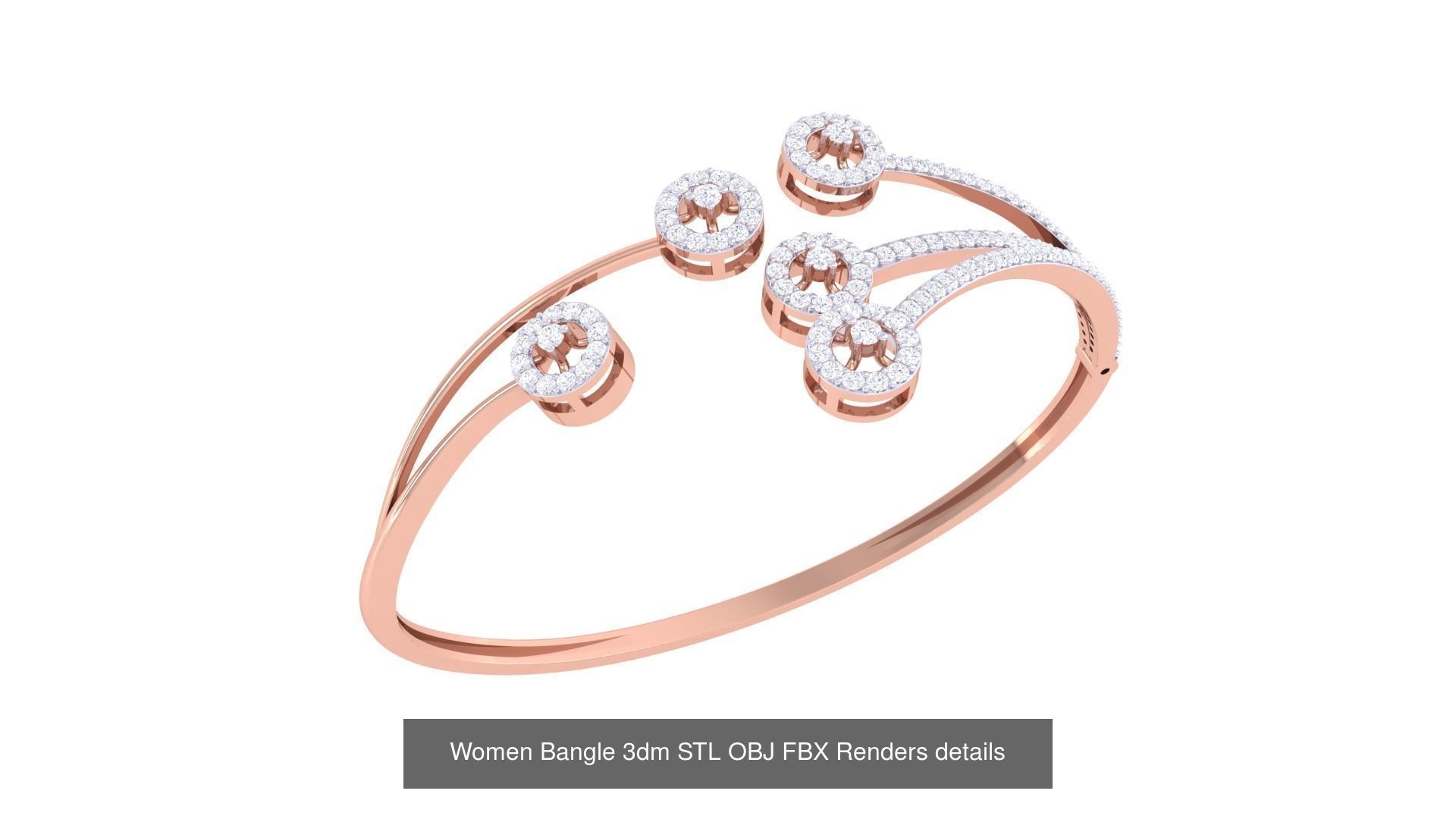 128 Women Bangle 3dm STL OBJ FBX Renders details Collection _71