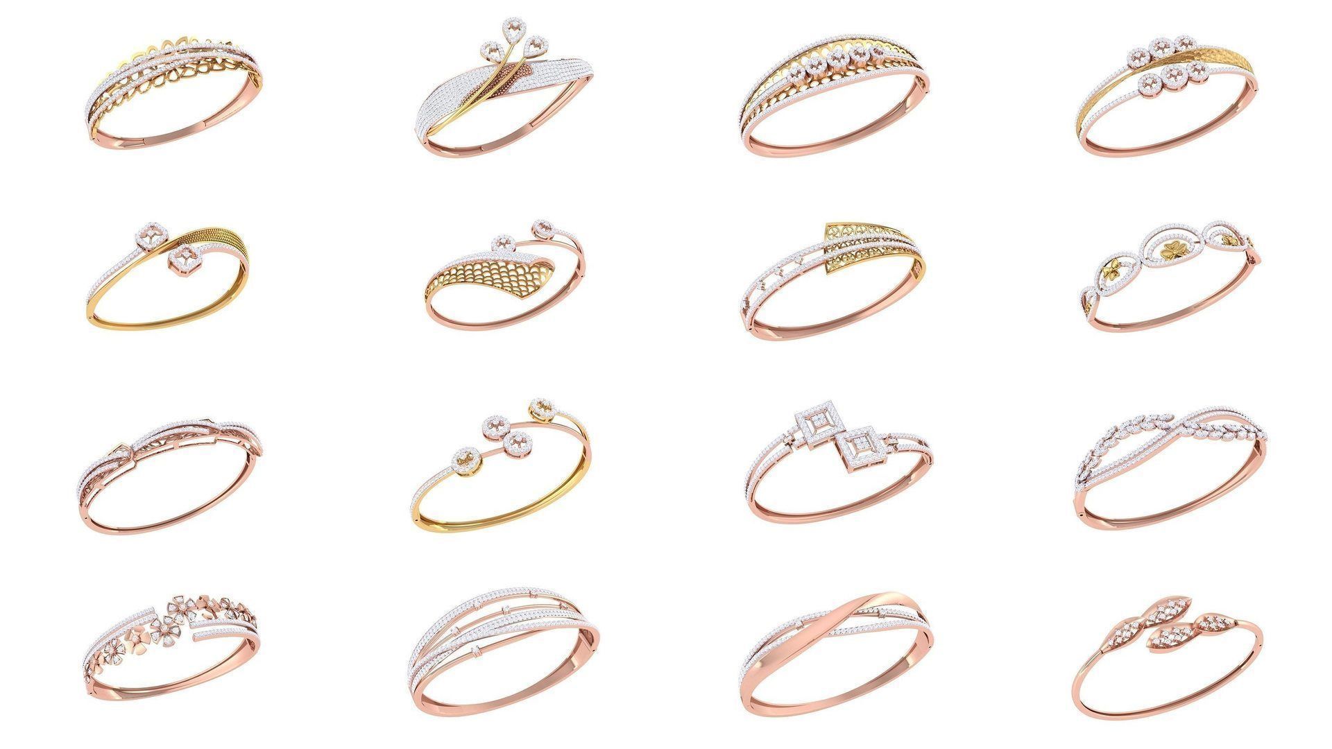 128 Women Bangle 3dm STL OBJ FBX Renders details Collection _7