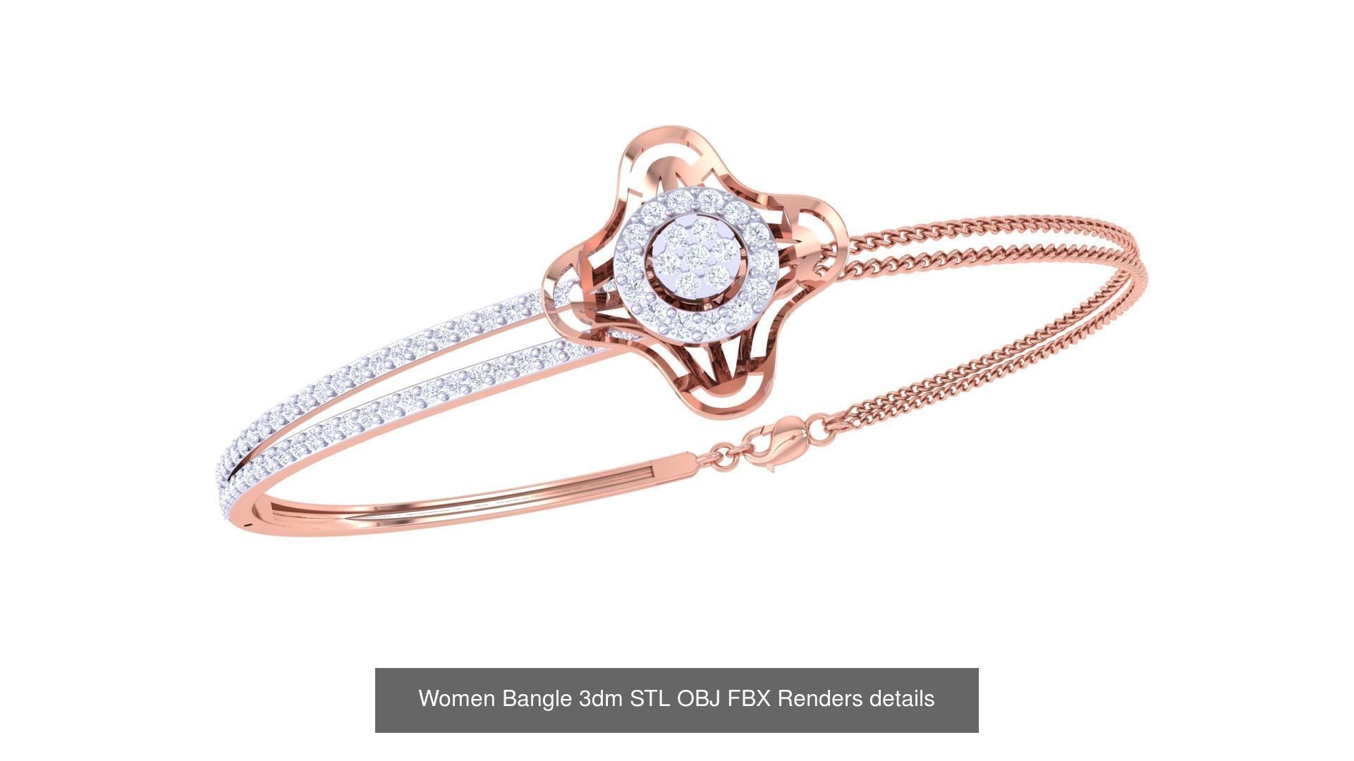 128 Women Bangle 3dm STL OBJ FBX Renders details Collection _36