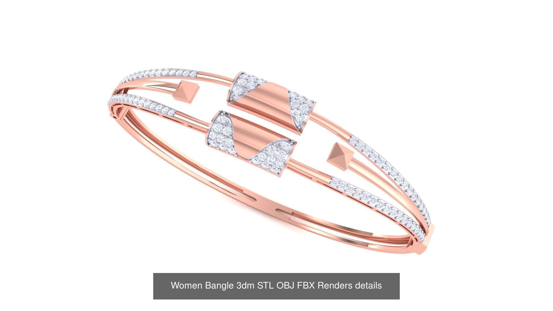 128 Women Bangle 3dm STL OBJ FBX Renders details Collection _121