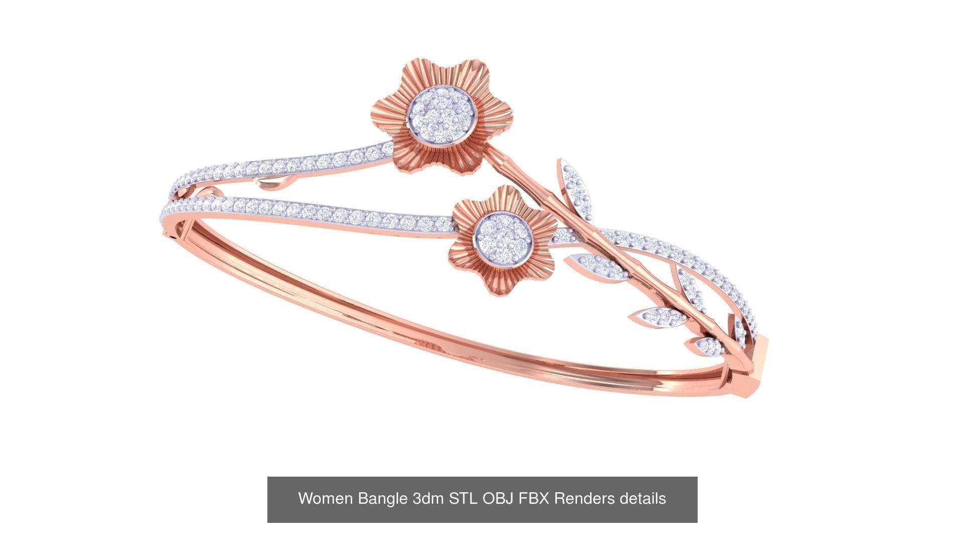 128 Women Bangle 3dm STL OBJ FBX Renders details Collection _46