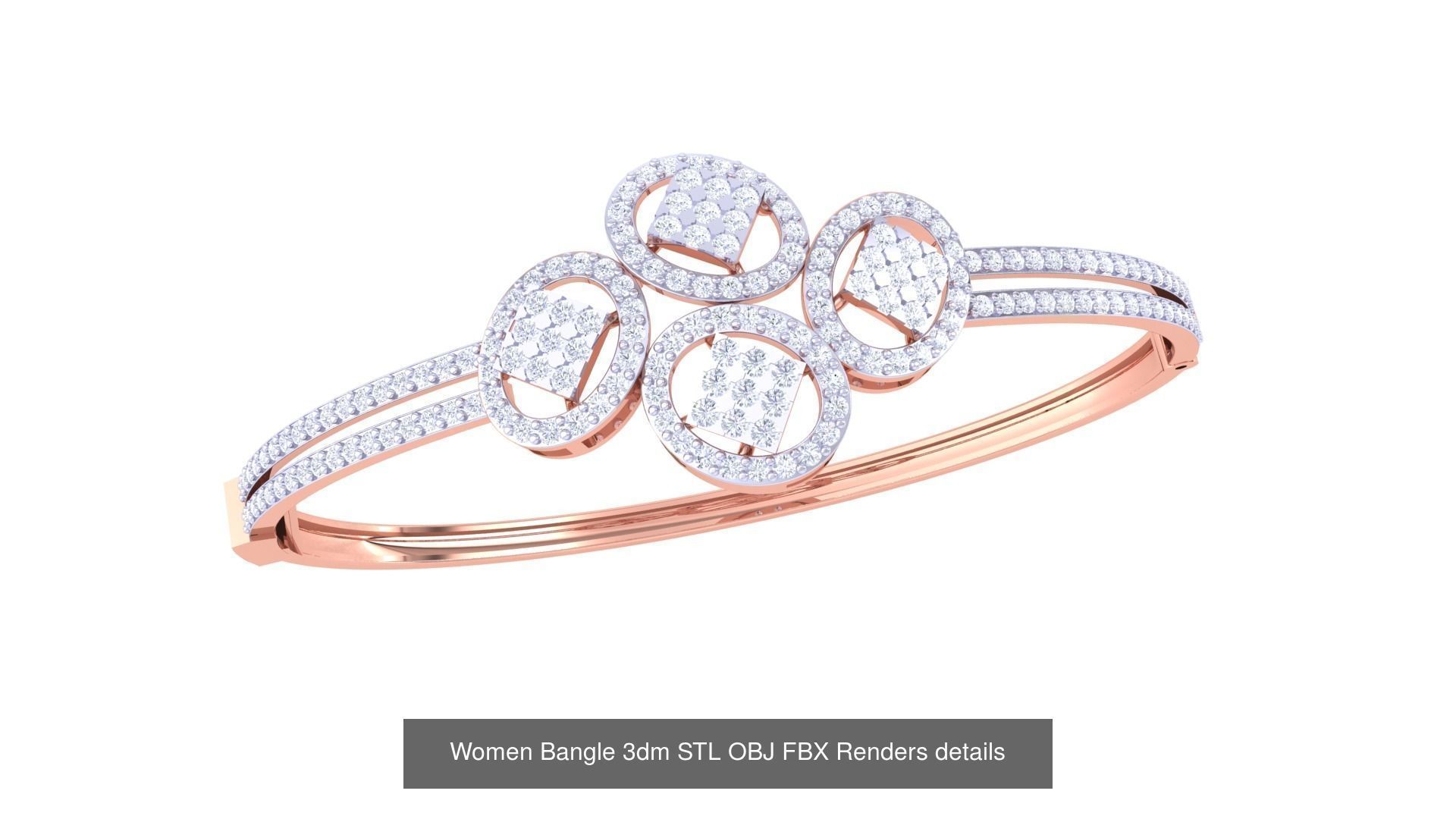 128 Women Bangle 3dm STL OBJ FBX Renders details Collection _56