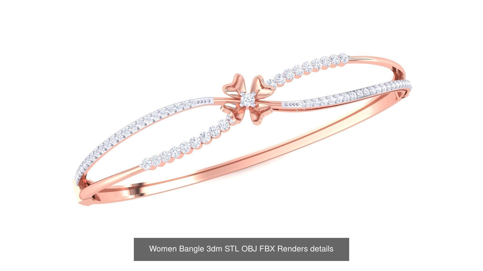 128 Women Bangle 3dm STL OBJ FBX Renders details Collection _134