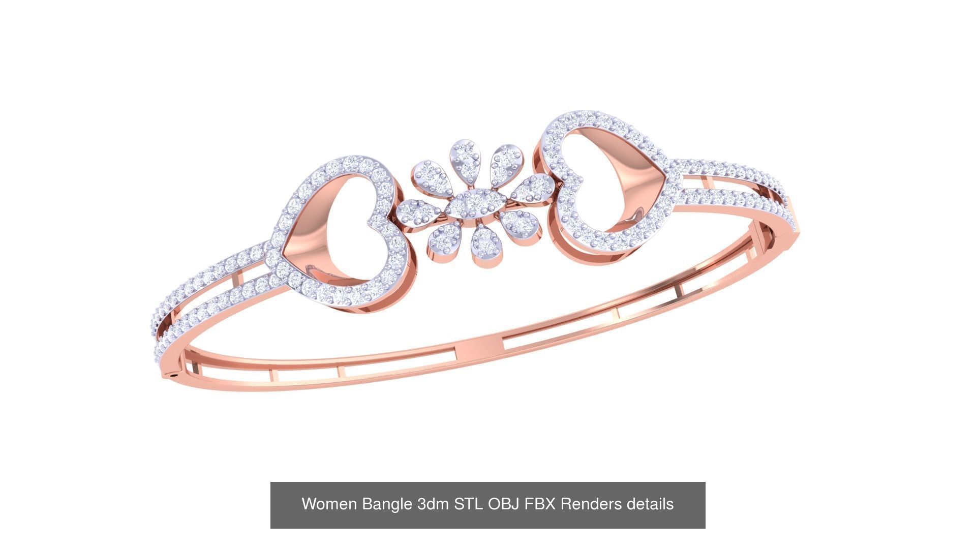128 Women Bangle 3dm STL OBJ FBX Renders details Collection _22