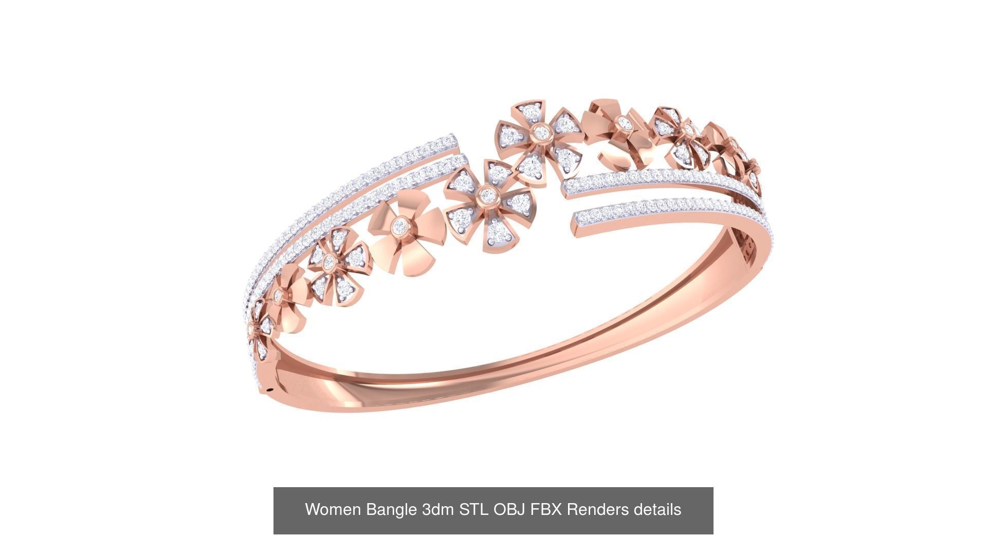 128 Women Bangle 3dm STL OBJ FBX Renders details Collection _91