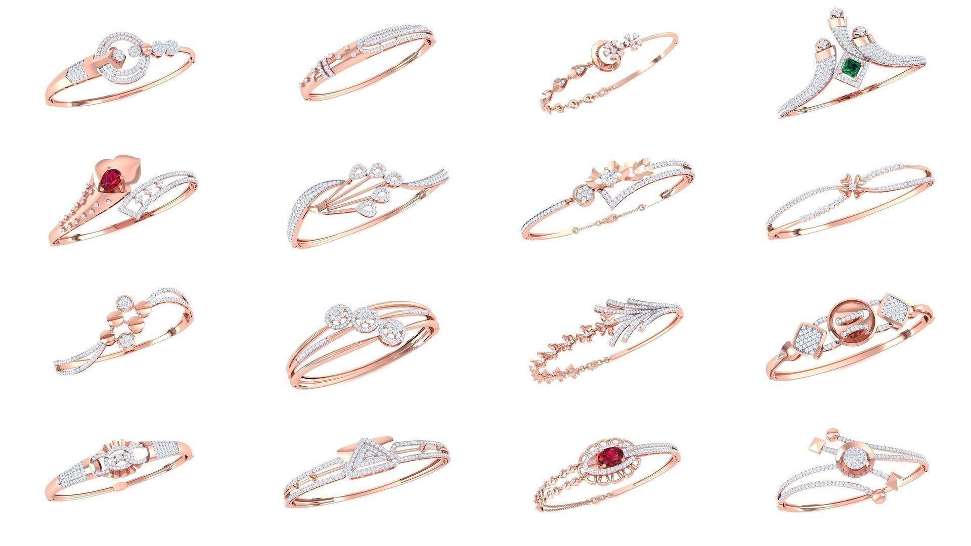 128 Women Bangle 3dm STL OBJ FBX Renders details Collection _13