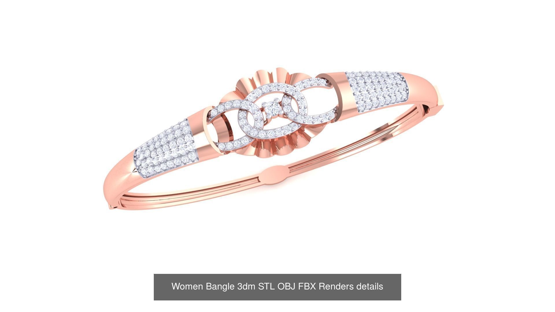 128 Women Bangle 3dm STL OBJ FBX Renders details Collection _139