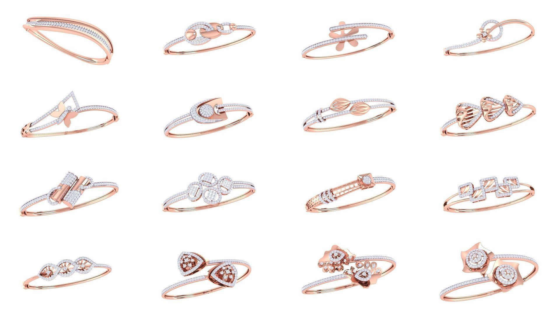 128 Women Bangle 3dm STL OBJ FBX Renders details Collection _3