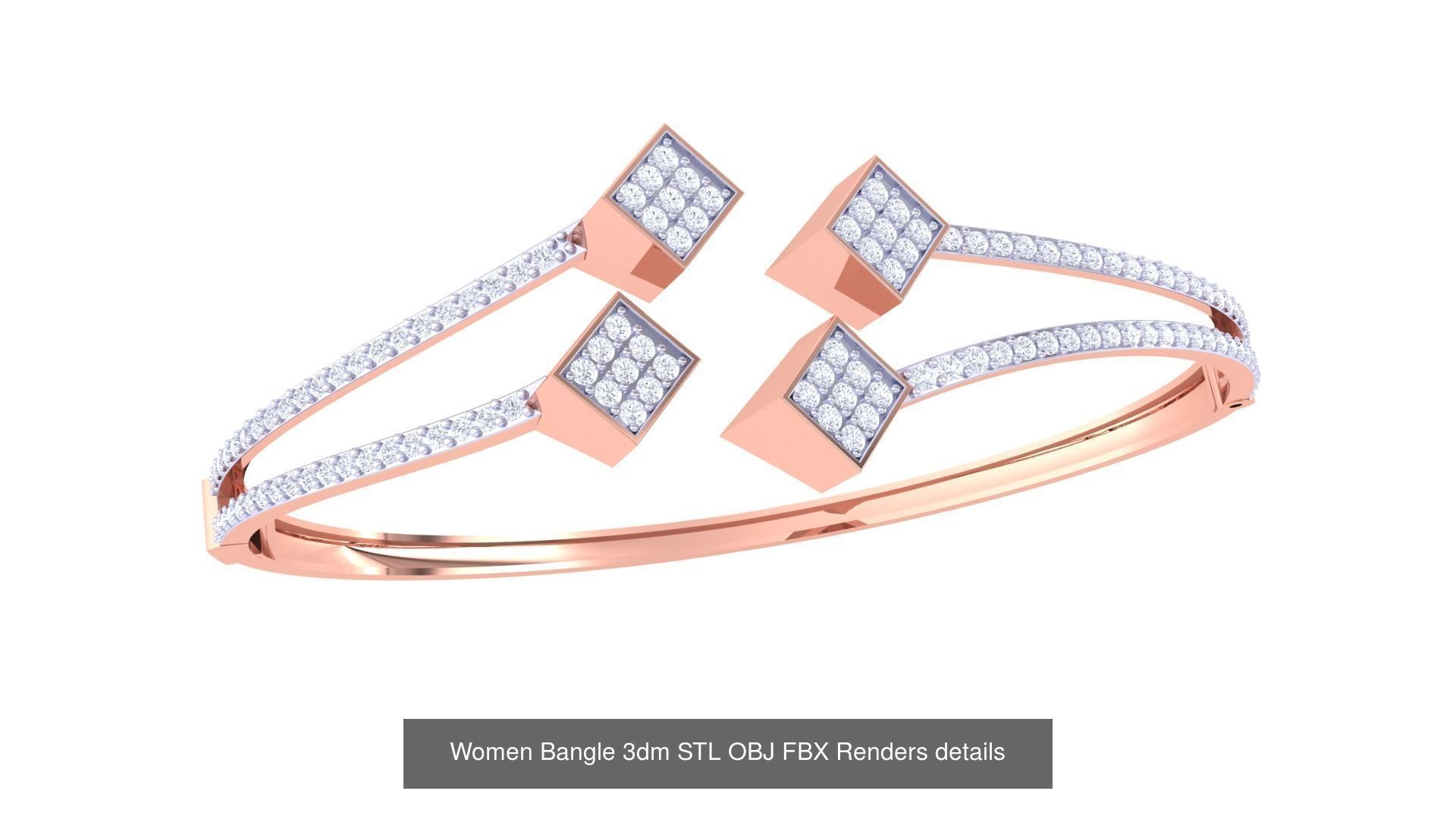 128 Women Bangle 3dm STL OBJ FBX Renders details Collection _67