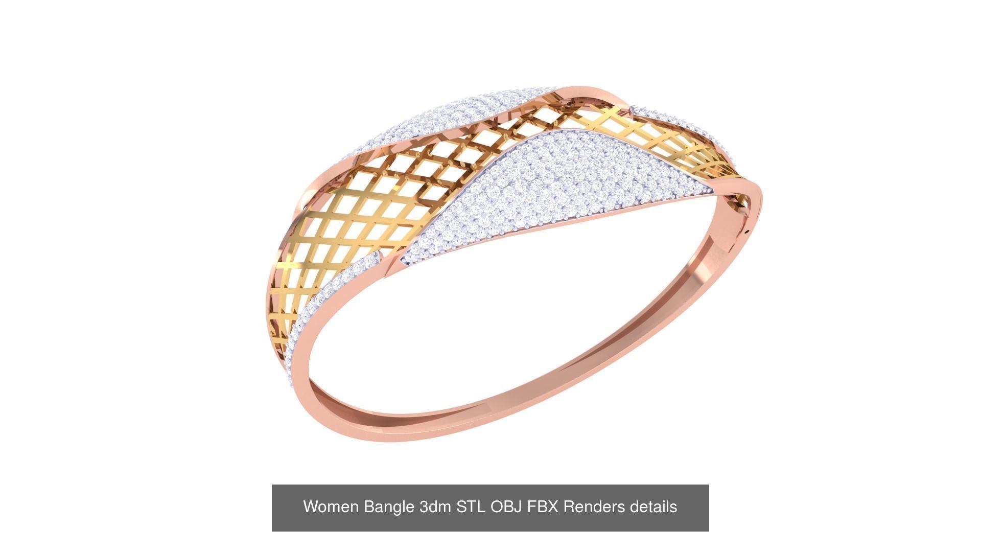 128 Women Bangle 3dm STL OBJ FBX Renders details Collection _73
