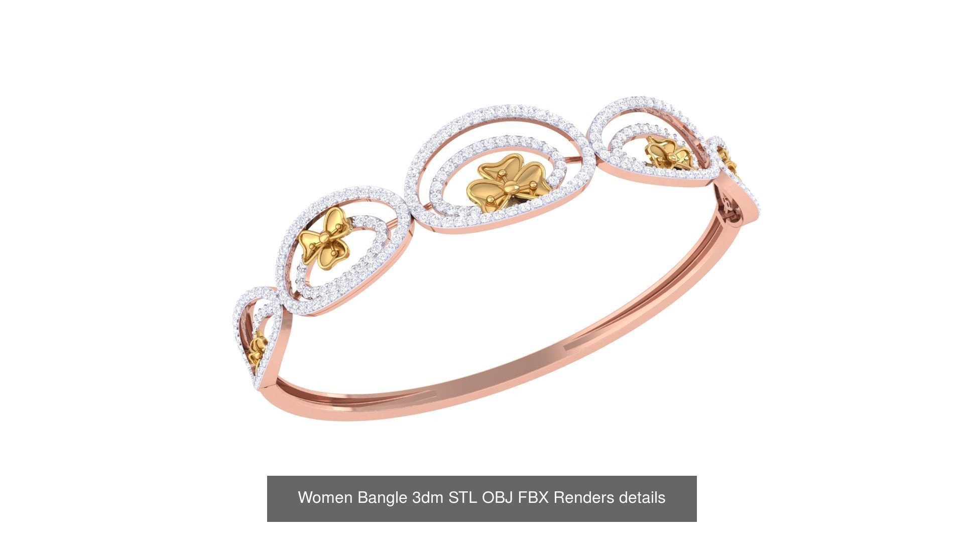 128 Women Bangle 3dm STL OBJ FBX Renders details Collection _86