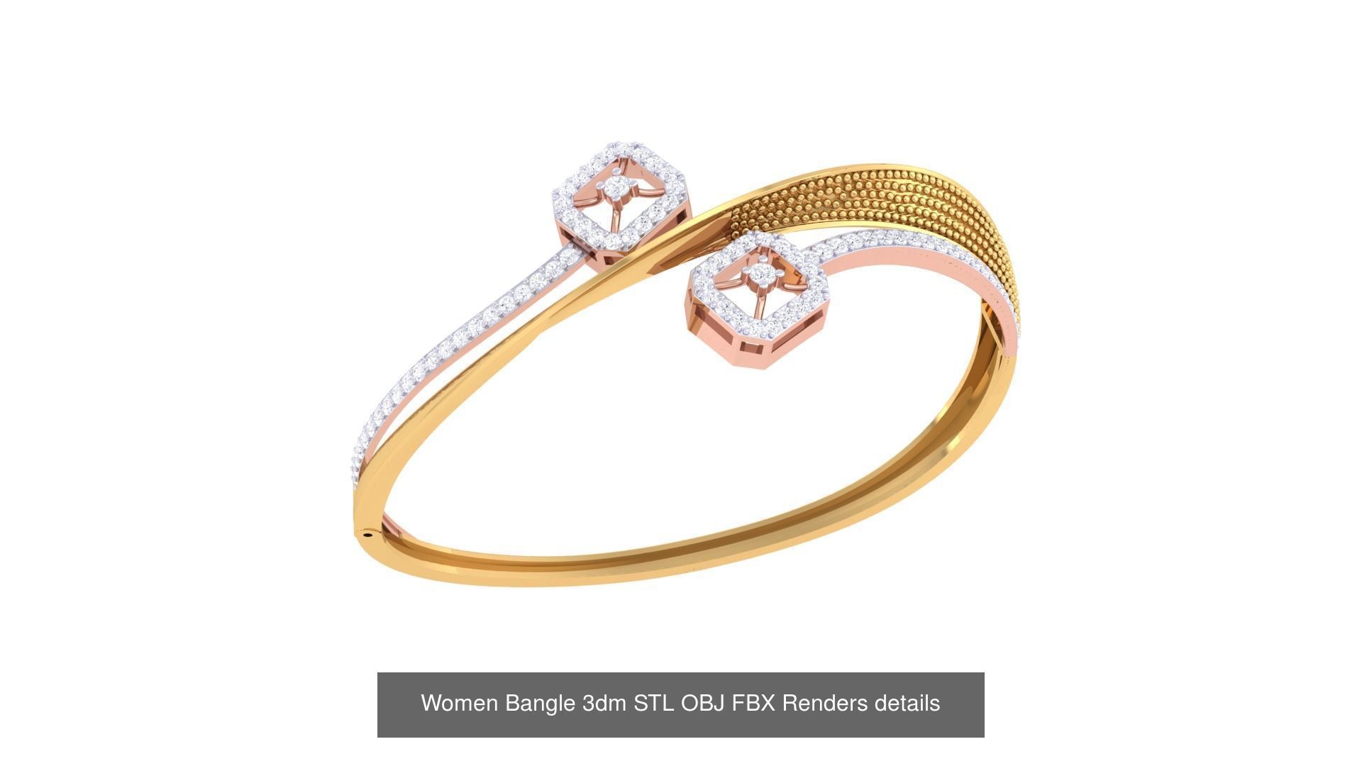 128 Women Bangle 3dm STL OBJ FBX Renders details Collection _83