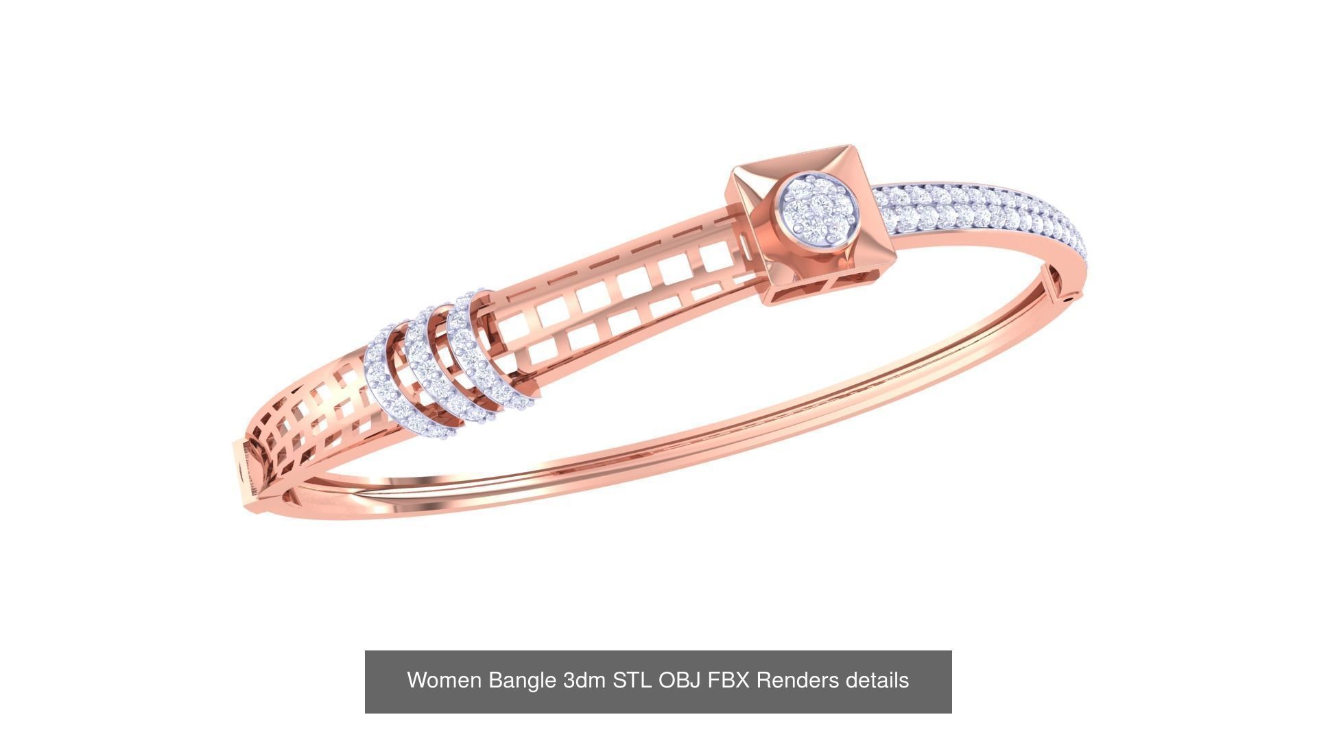 128 Women Bangle 3dm STL OBJ FBX Renders details Collection _57