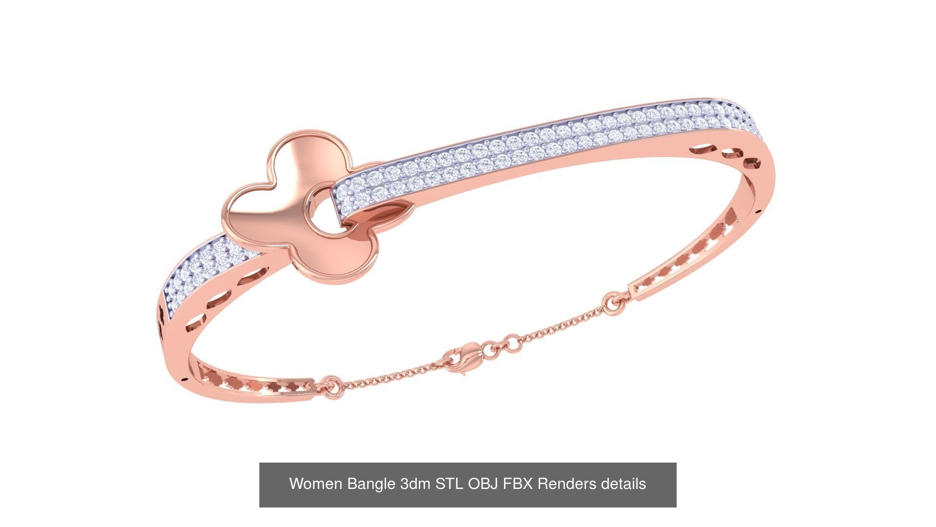 128 Women Bangle 3dm STL OBJ FBX Renders details Collection _30