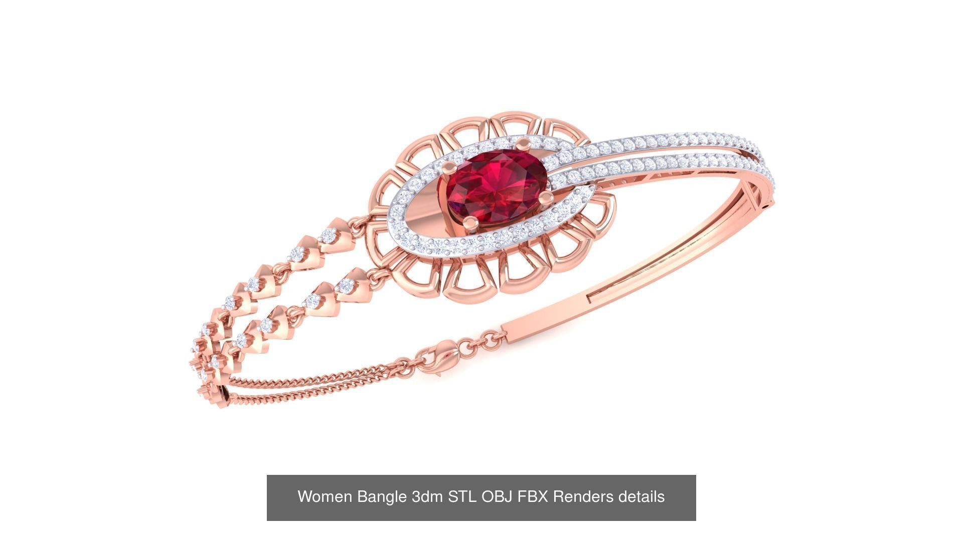 128 Women Bangle 3dm STL OBJ FBX Renders details Collection _141