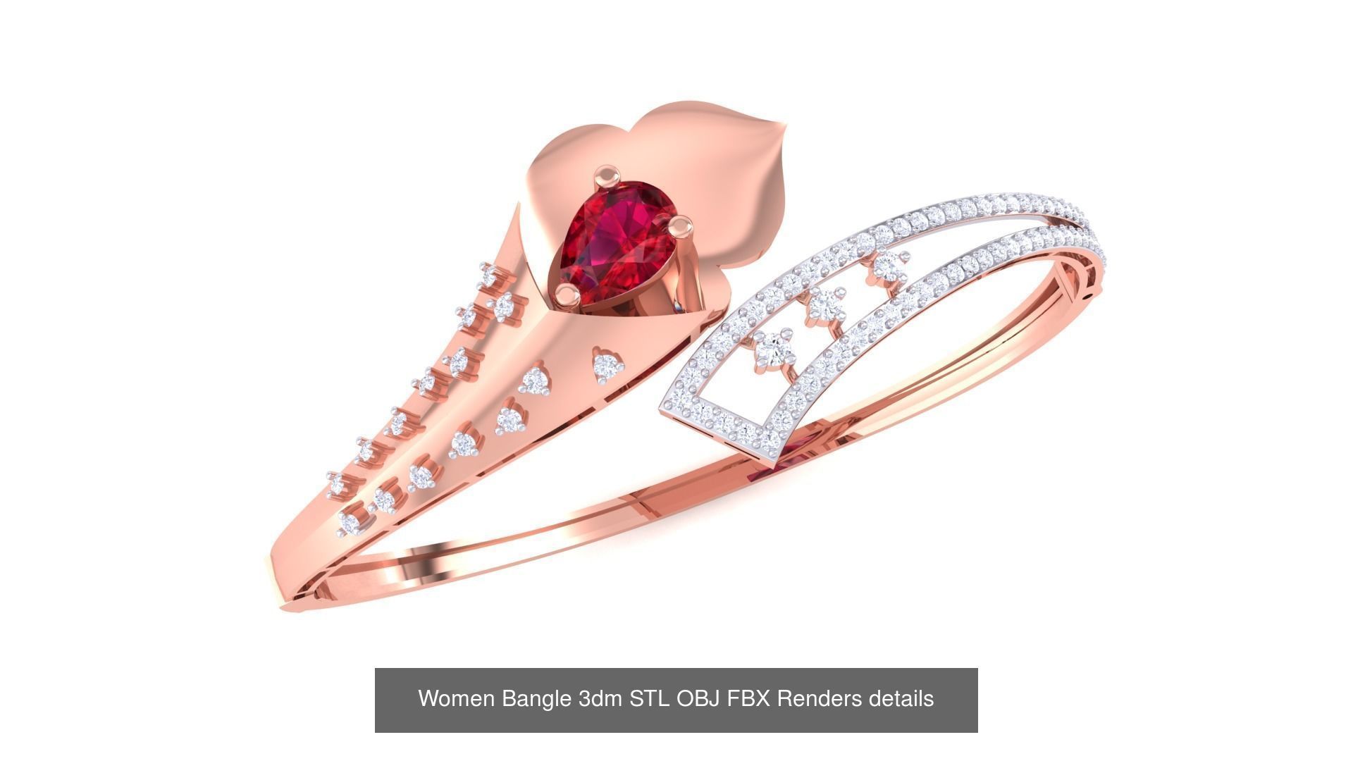 128 Women Bangle 3dm STL OBJ FBX Renders details Collection _131