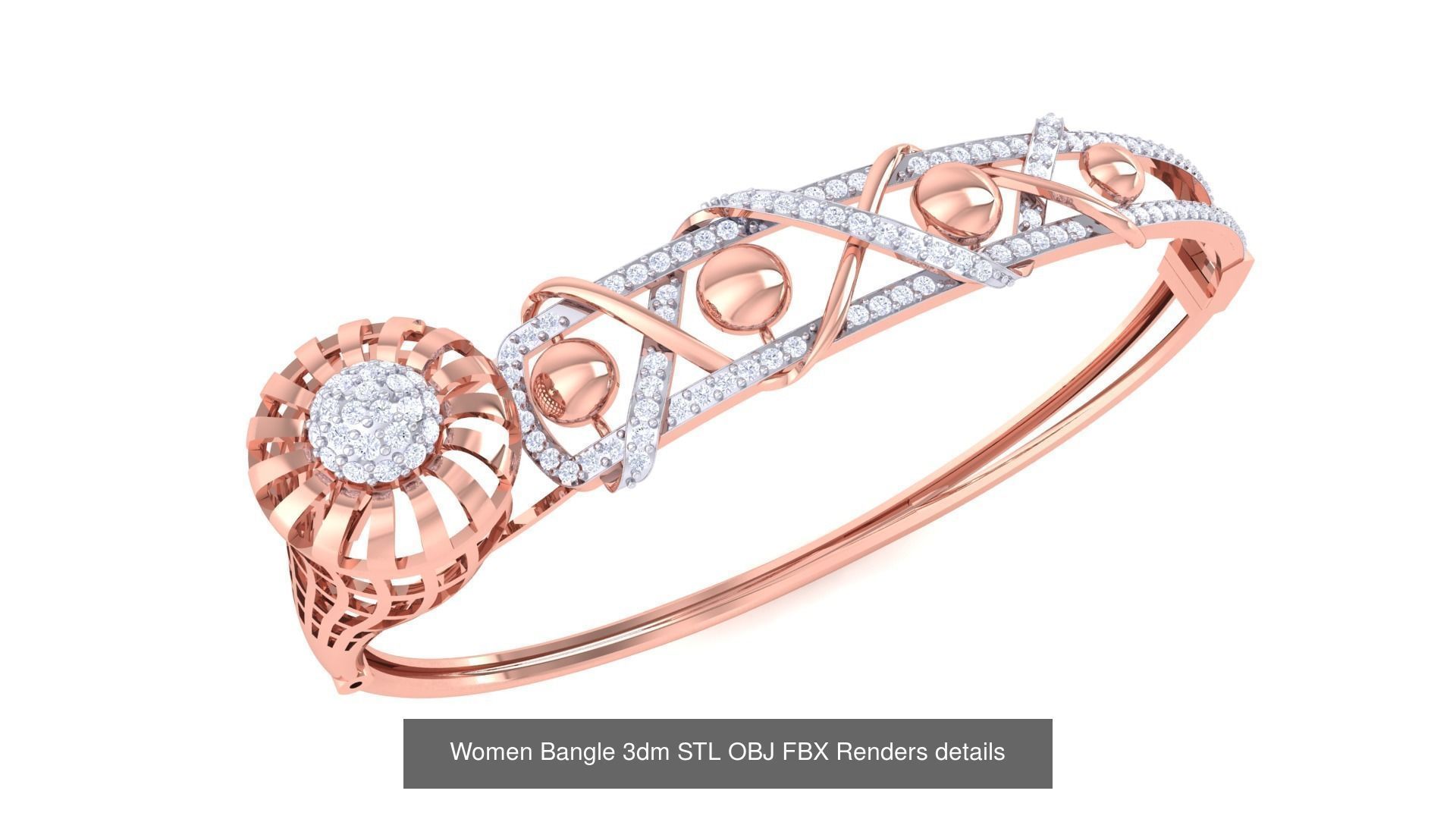 128 Women Bangle 3dm STL OBJ FBX Renders details Collection _109