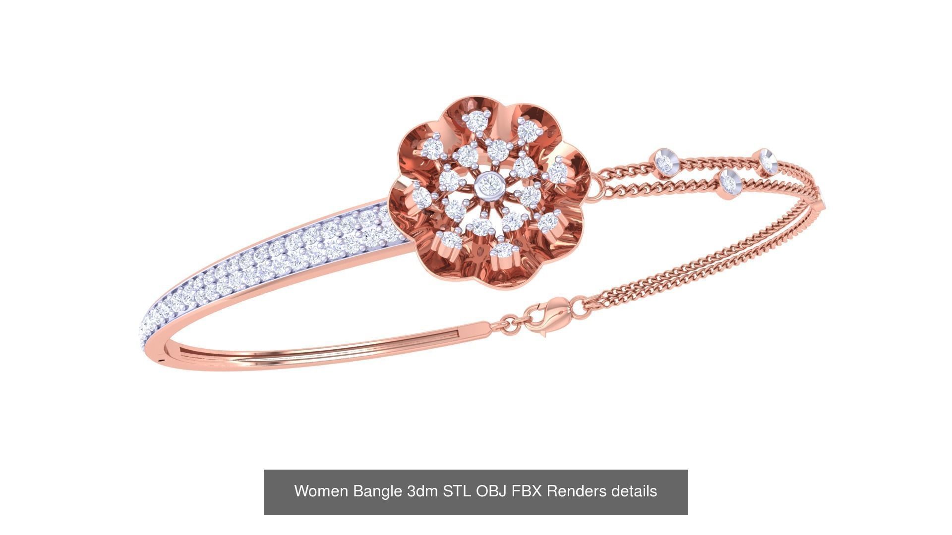 128 Women Bangle 3dm STL OBJ FBX Renders details Collection _42