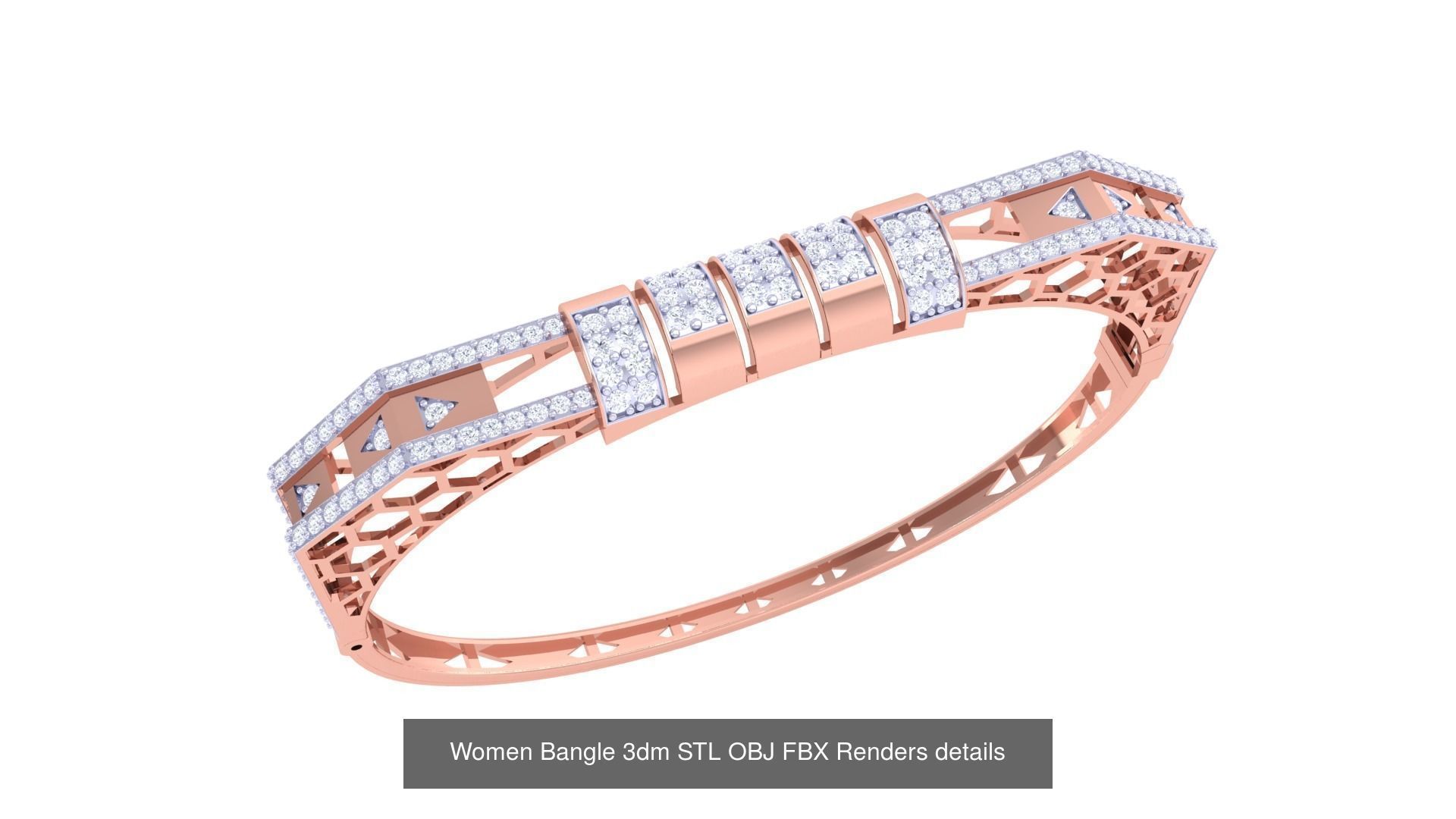 128 Women Bangle 3dm STL OBJ FBX Renders details Collection _25