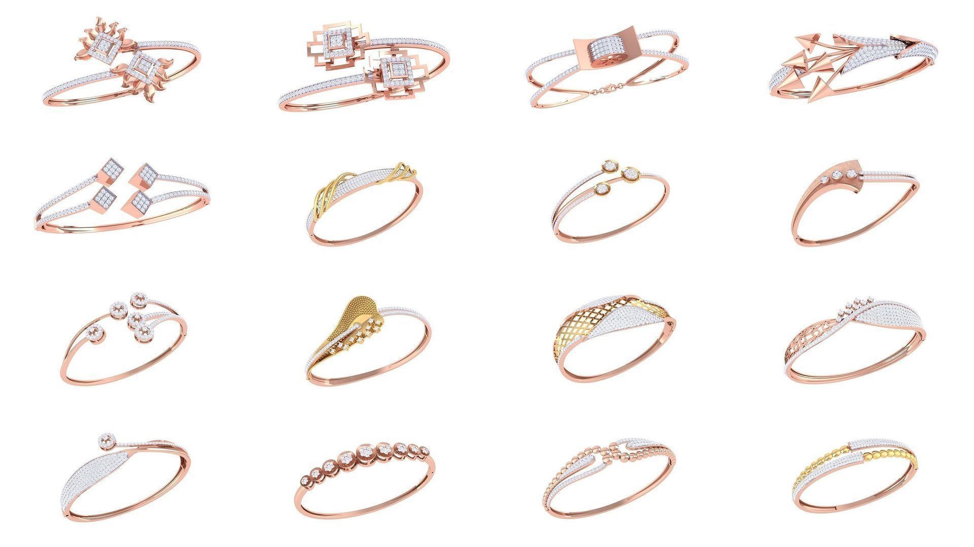 128 Women Bangle 3dm STL OBJ FBX Renders details Collection _5