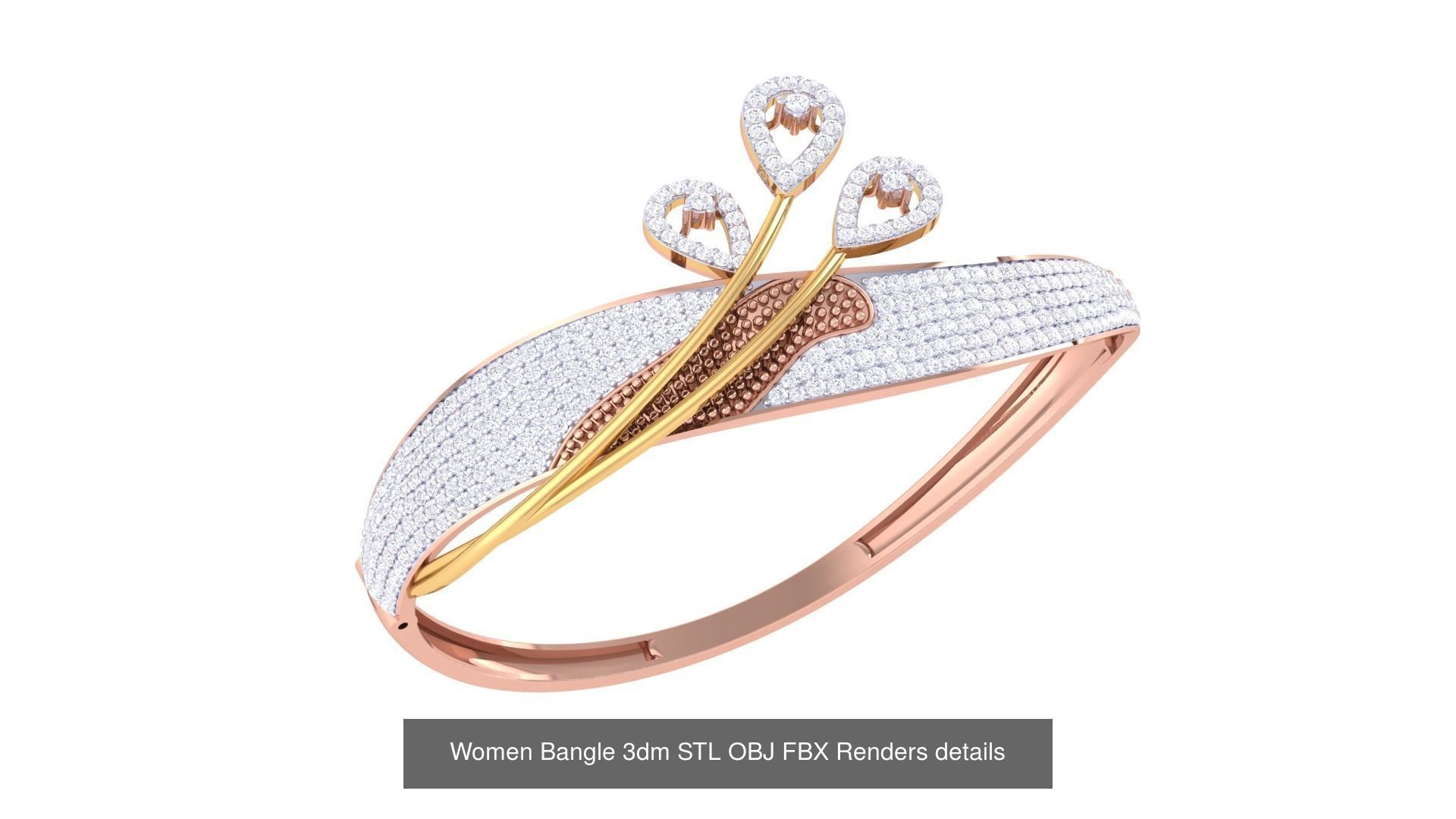 128 Women Bangle 3dm STL OBJ FBX Renders details Collection _80