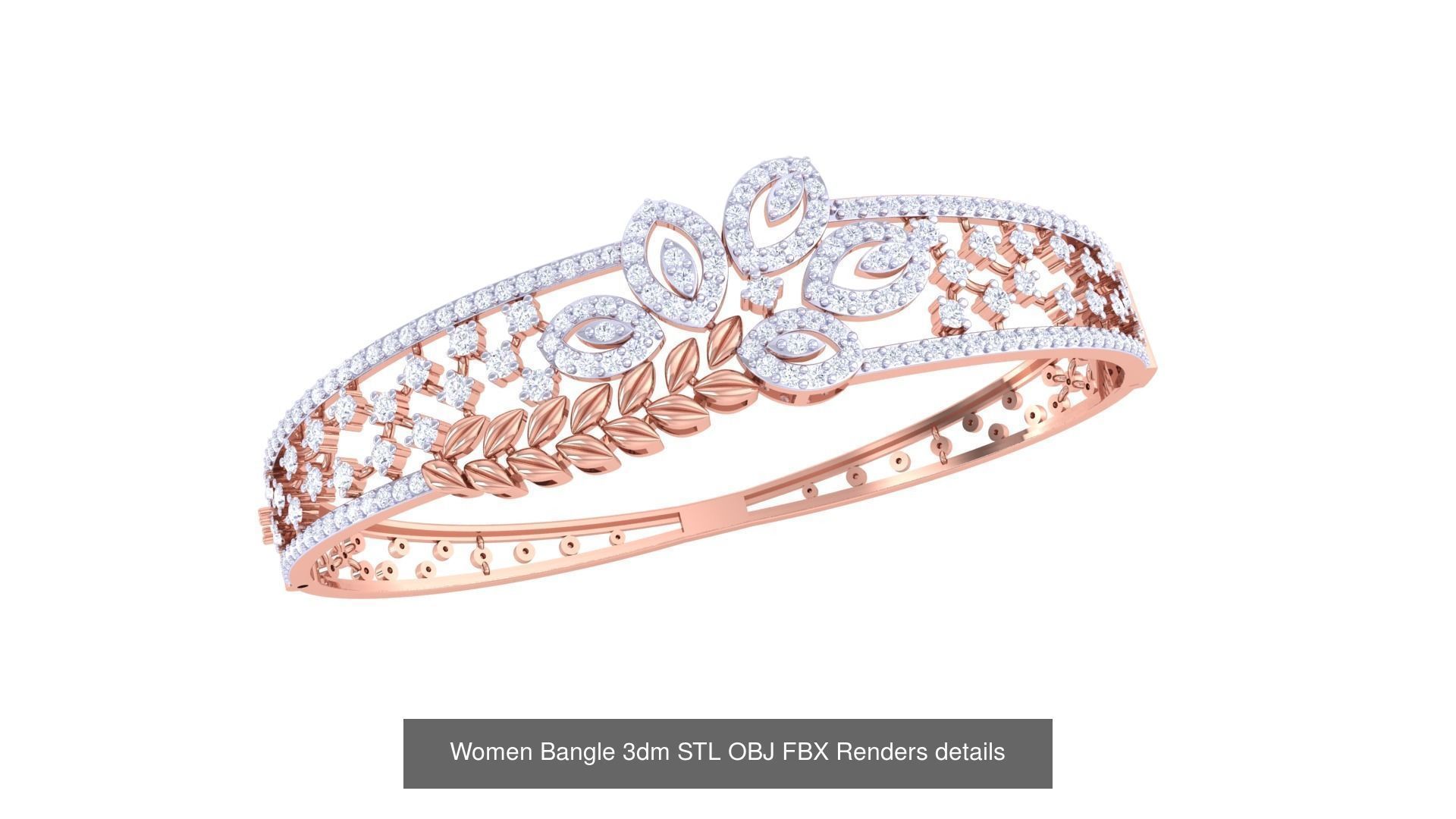 128 Women Bangle 3dm STL OBJ FBX Renders details Collection _24
