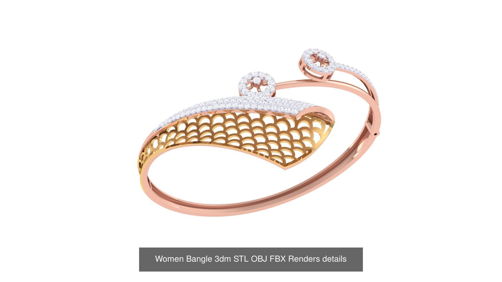 128 Women Bangle 3dm STL OBJ FBX Renders details Collection _84