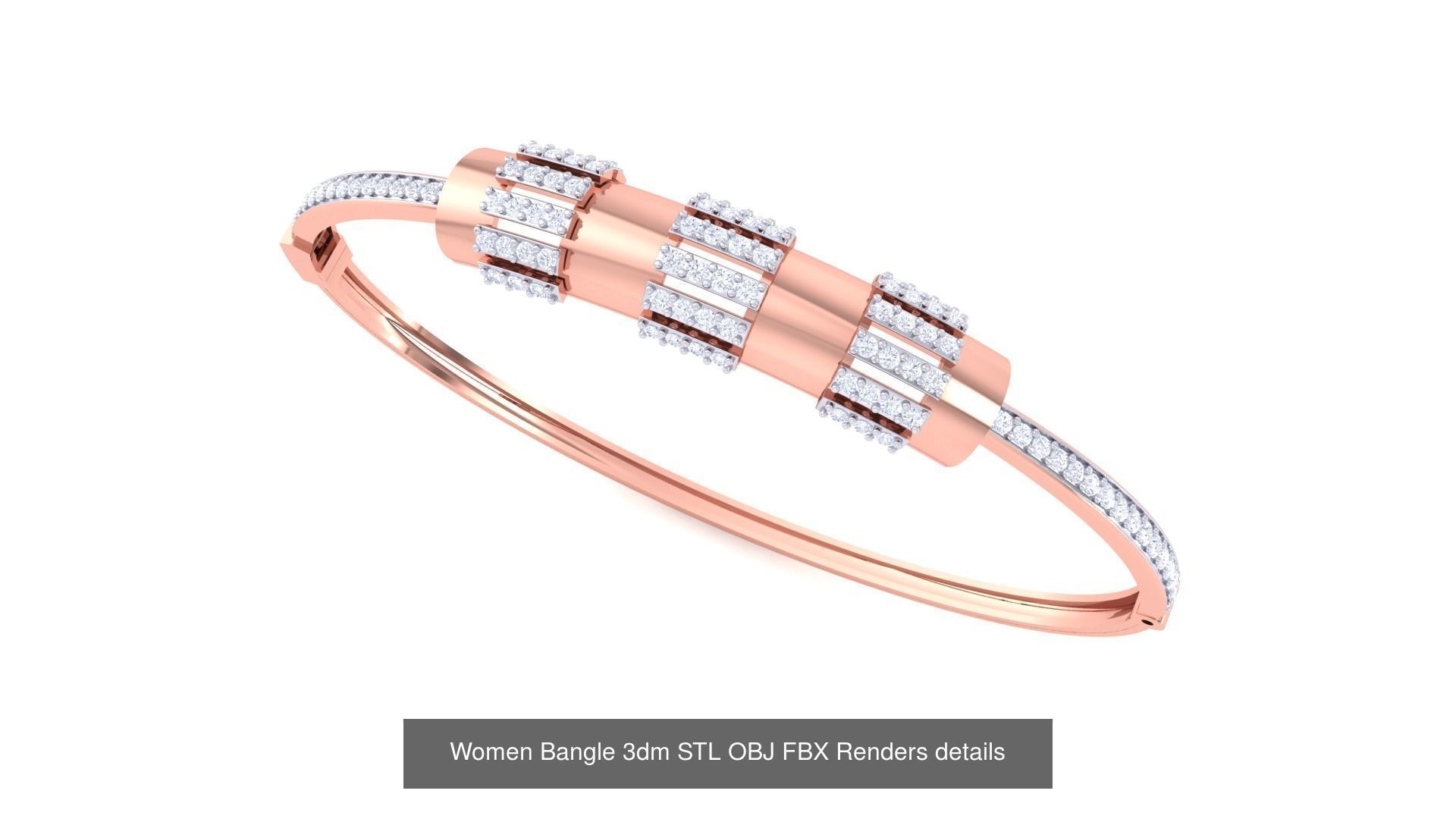 128 Women Bangle 3dm STL OBJ FBX Renders details Collection _112