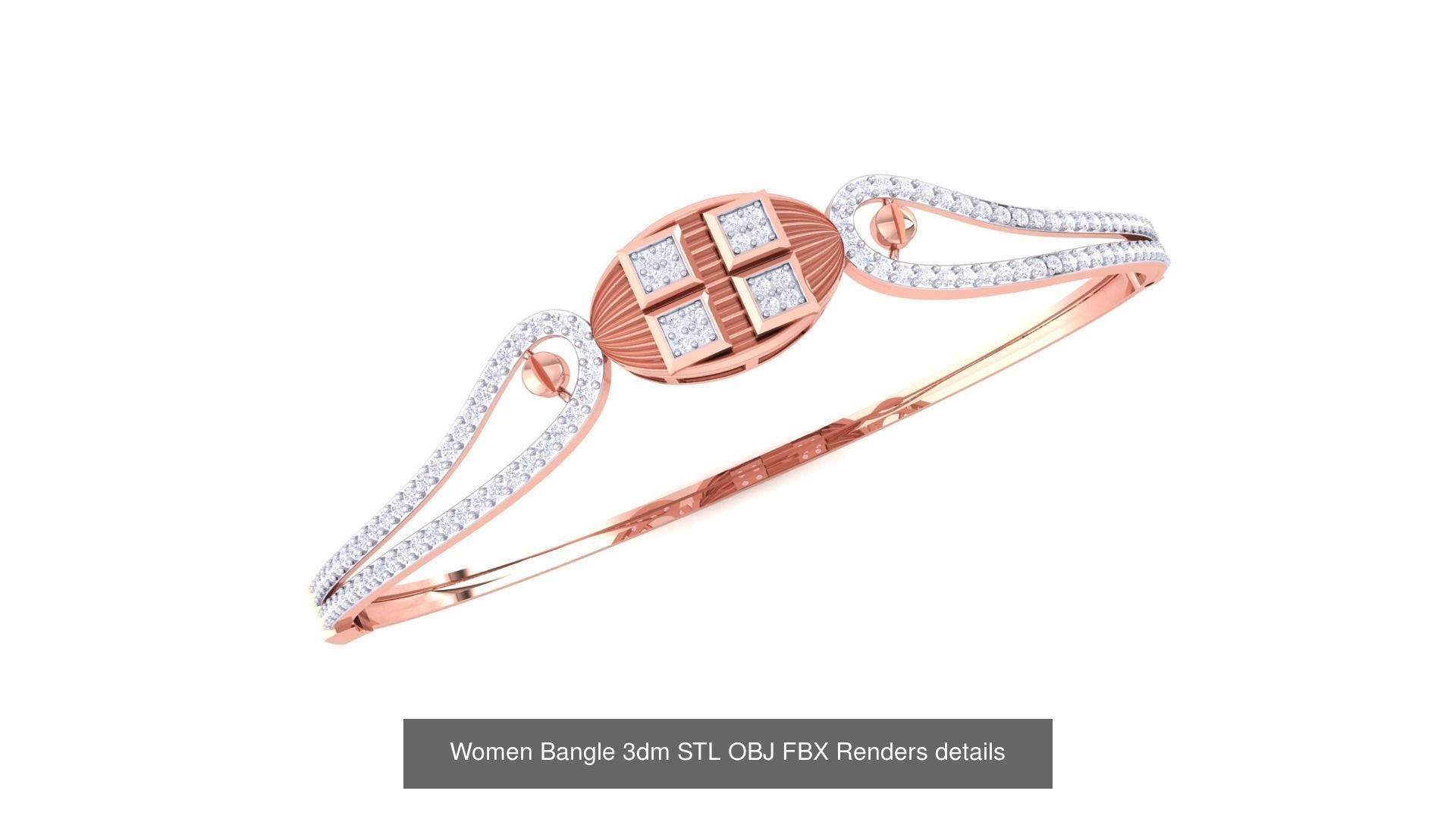 128 Women Bangle 3dm STL OBJ FBX Renders details Collection _116