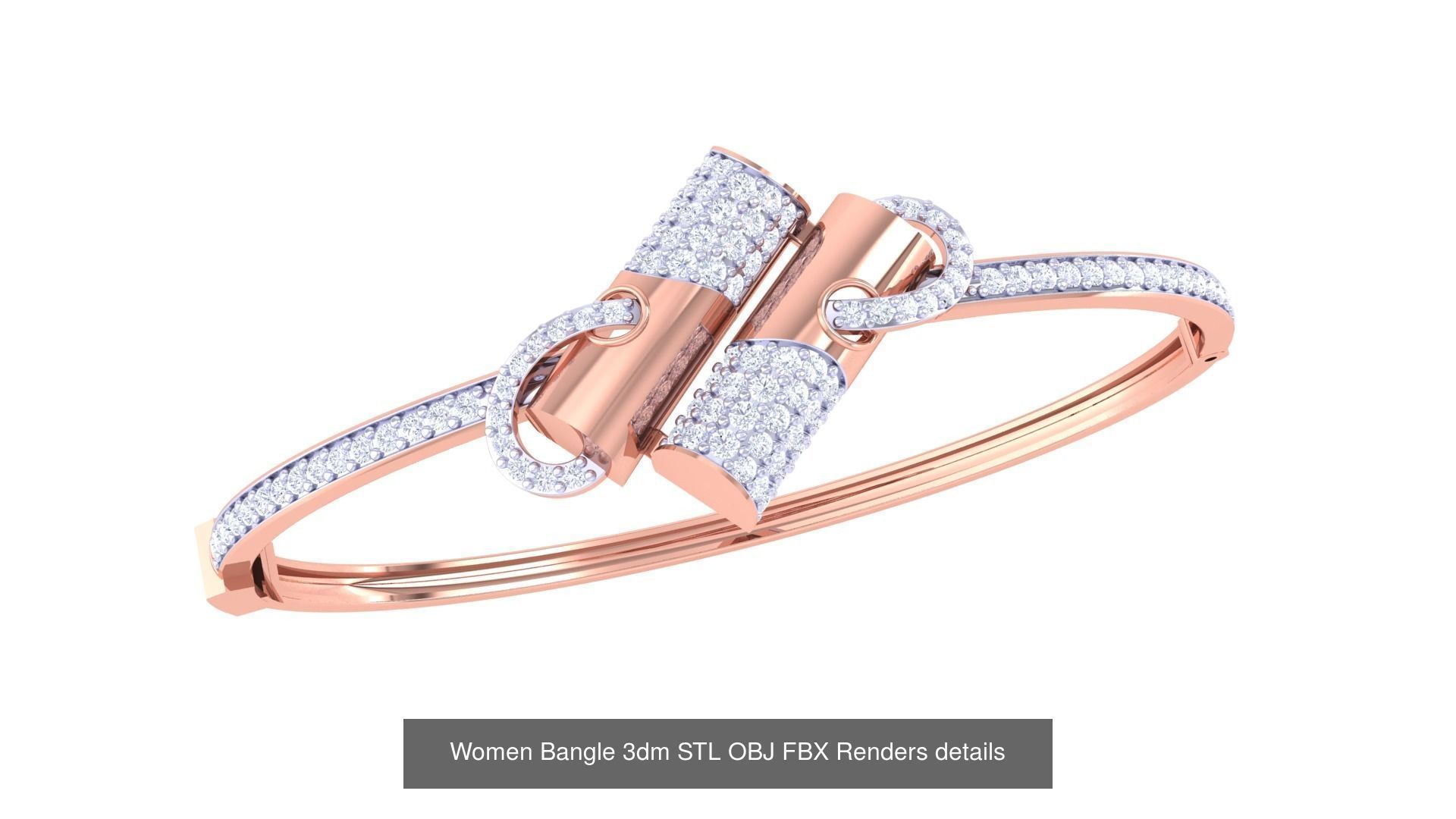 128 Women Bangle 3dm STL OBJ FBX Renders details Collection _55