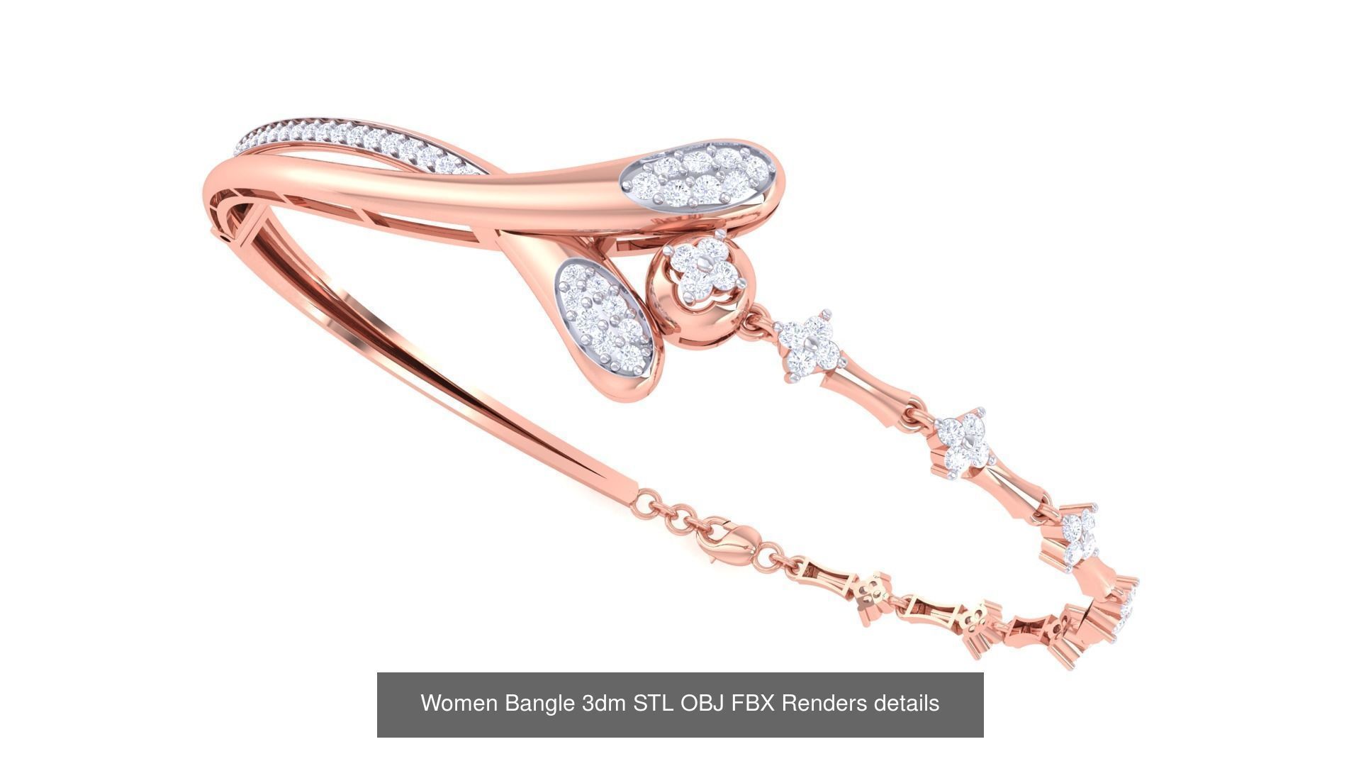 128 Women Bangle 3dm STL OBJ FBX Renders details Collection _111