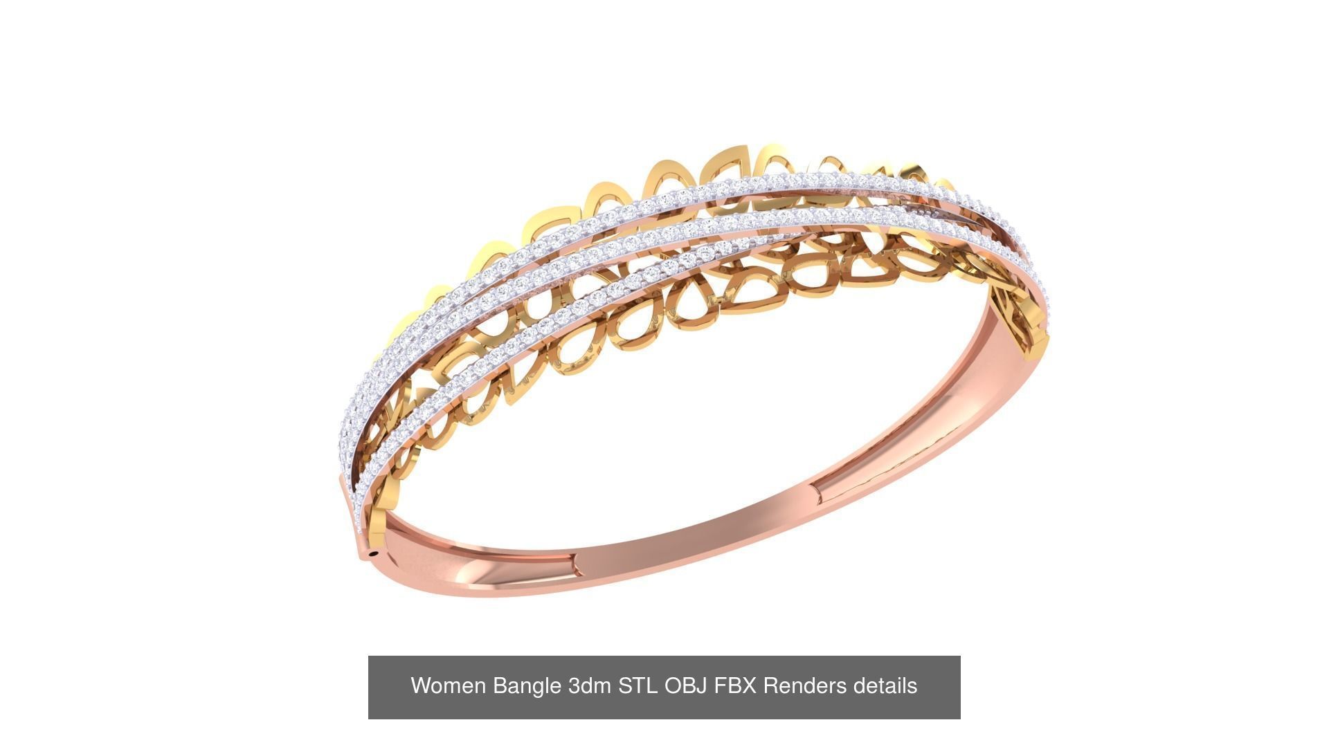 128 Women Bangle 3dm STL OBJ FBX Renders details Collection _79