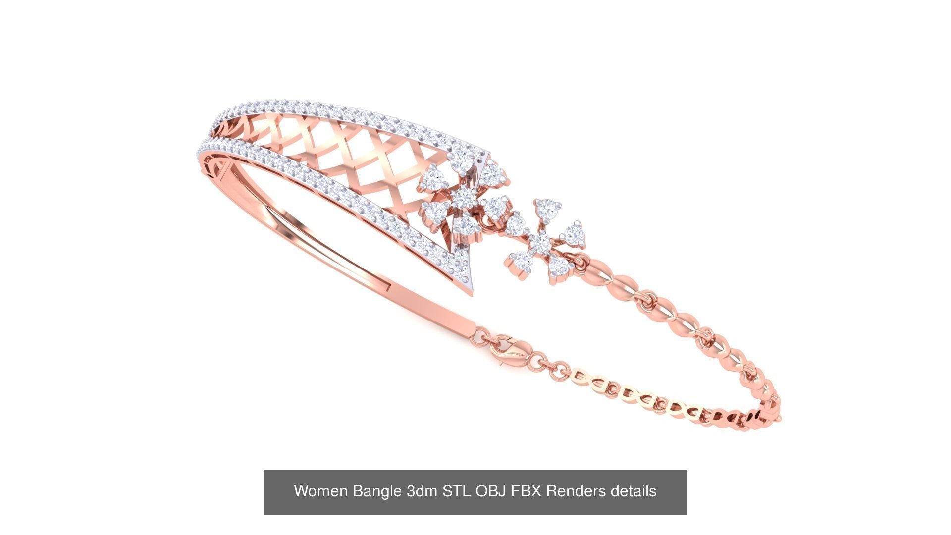 128 Women Bangle 3dm STL OBJ FBX Renders details Collection _122