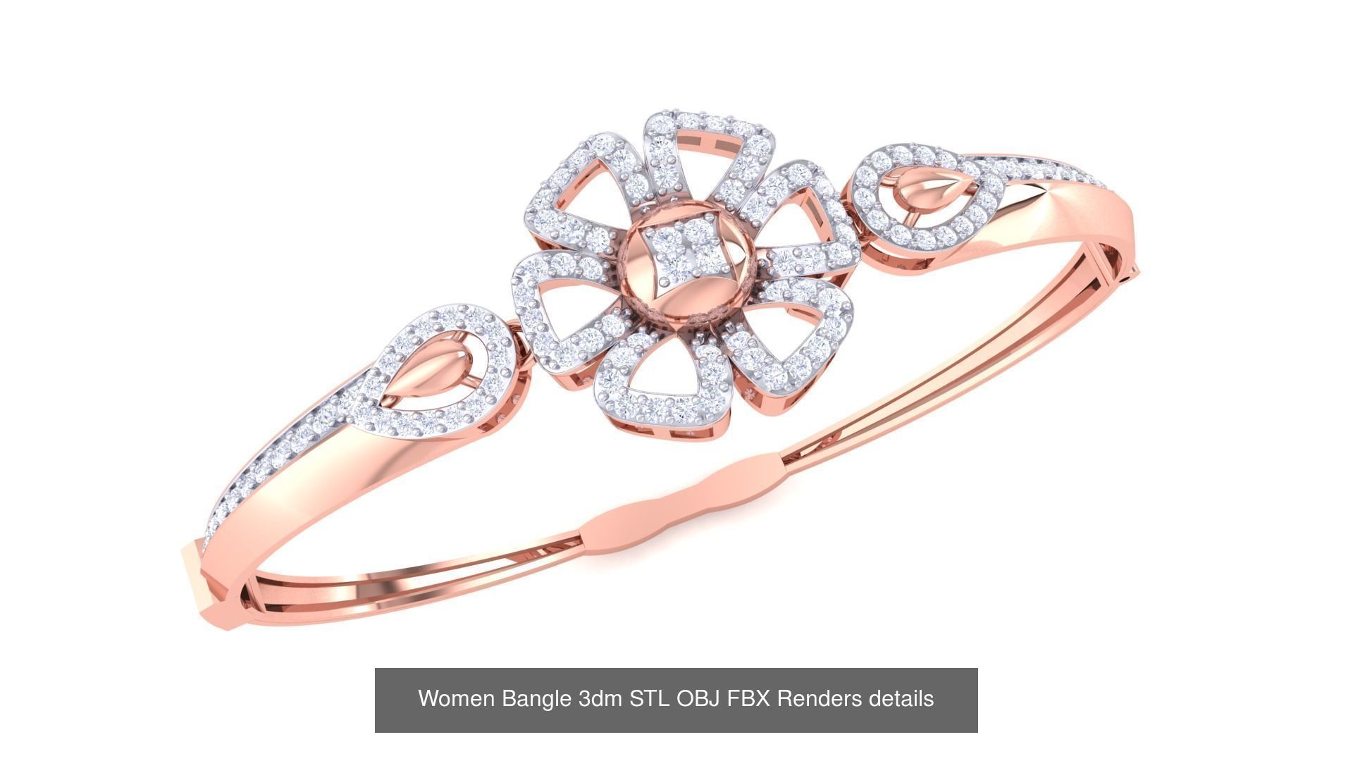 128 Women Bangle 3dm STL OBJ FBX Renders details Collection _105