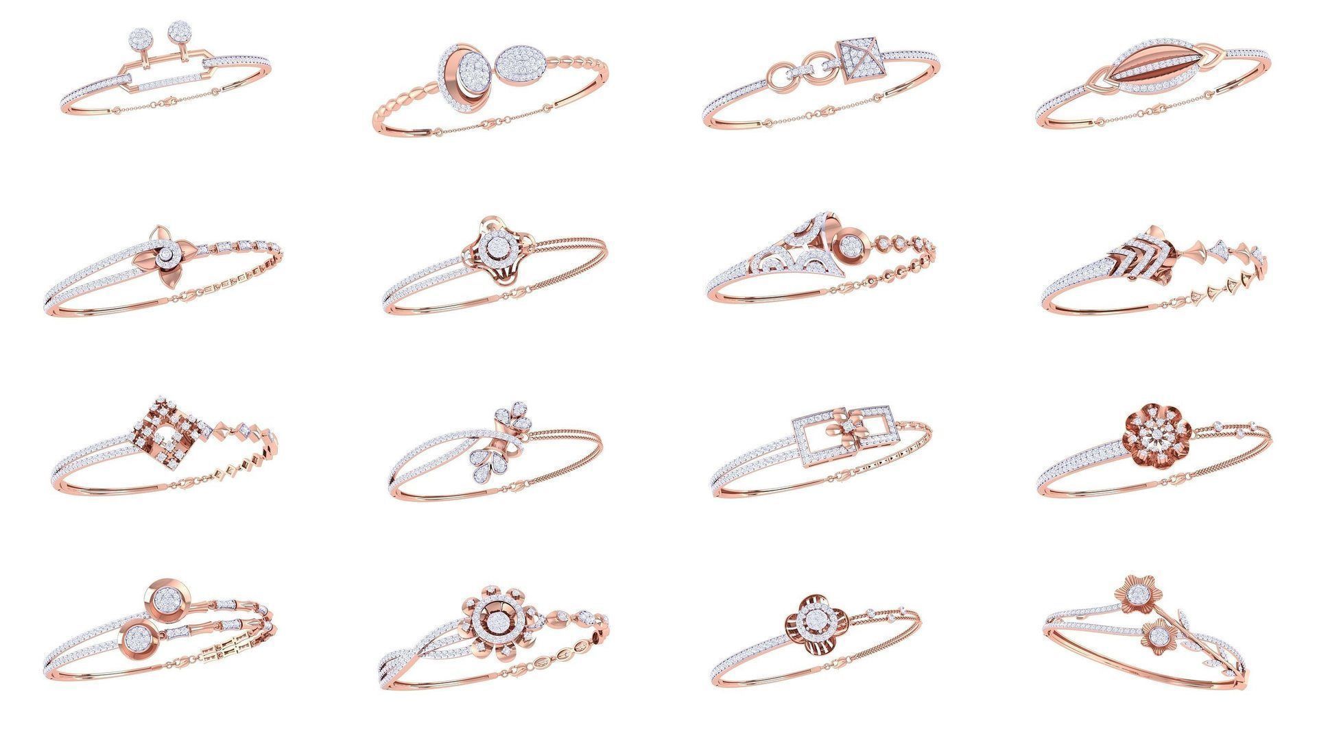 128 Women Bangle 3dm STL OBJ FBX Renders details Collection _1