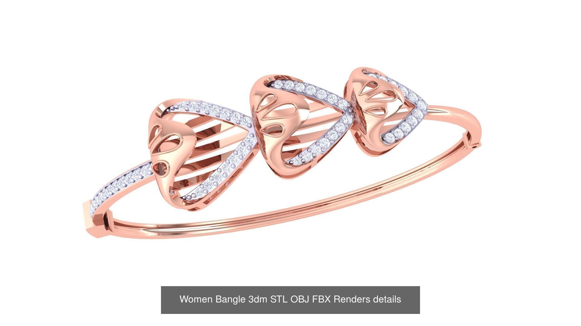 128 Women Bangle 3dm STL OBJ FBX Renders details Collection _54