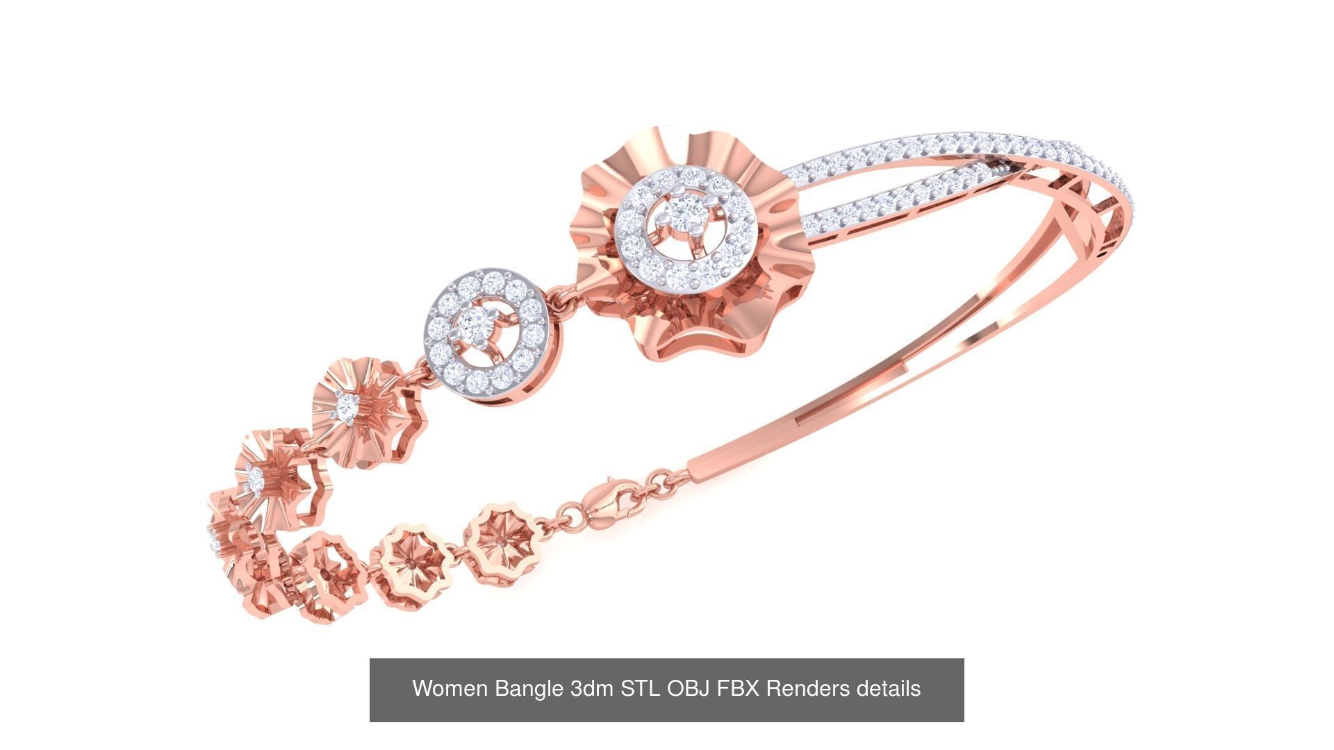 128 Women Bangle 3dm STL OBJ FBX Renders details Collection _106