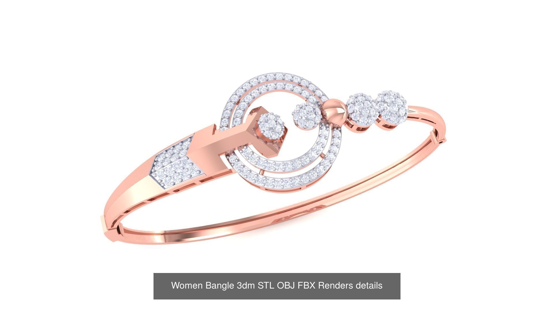 128 Women Bangle 3dm STL OBJ FBX Renders details Collection _127