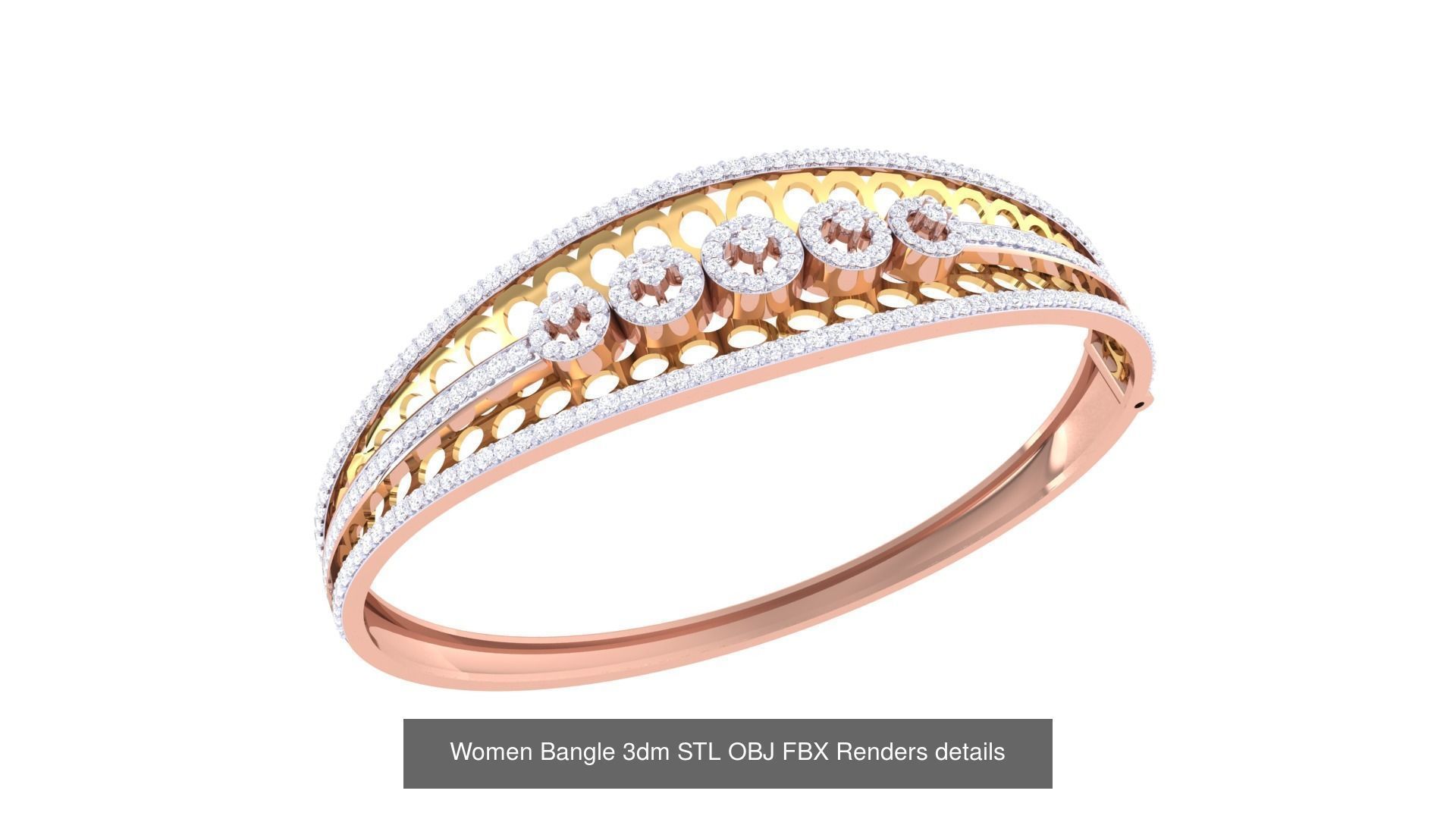 128 Women Bangle 3dm STL OBJ FBX Renders details Collection _81