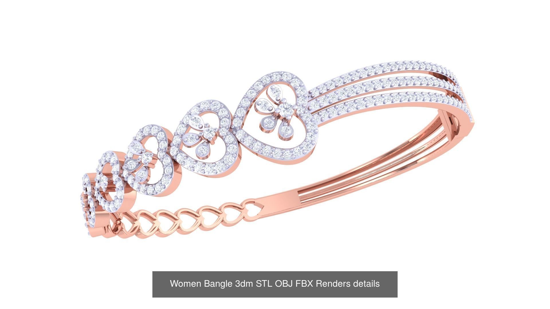 128 Women Bangle 3dm STL OBJ FBX Renders details Collection _19