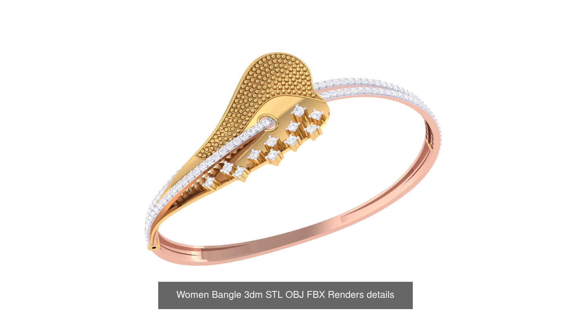 128 Women Bangle 3dm STL OBJ FBX Renders details Collection _72
