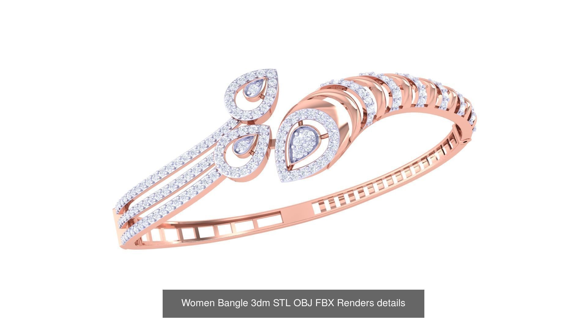 128 Women Bangle 3dm STL OBJ FBX Renders details Collection _21