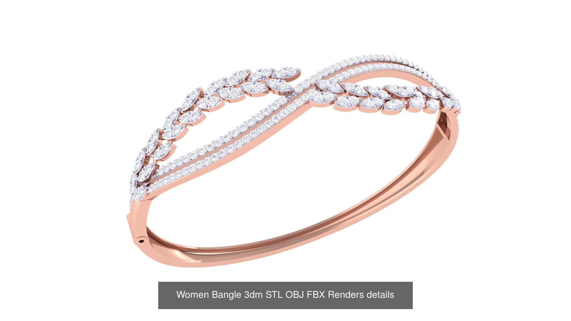 128 Women Bangle 3dm STL OBJ FBX Renders details Collection _90