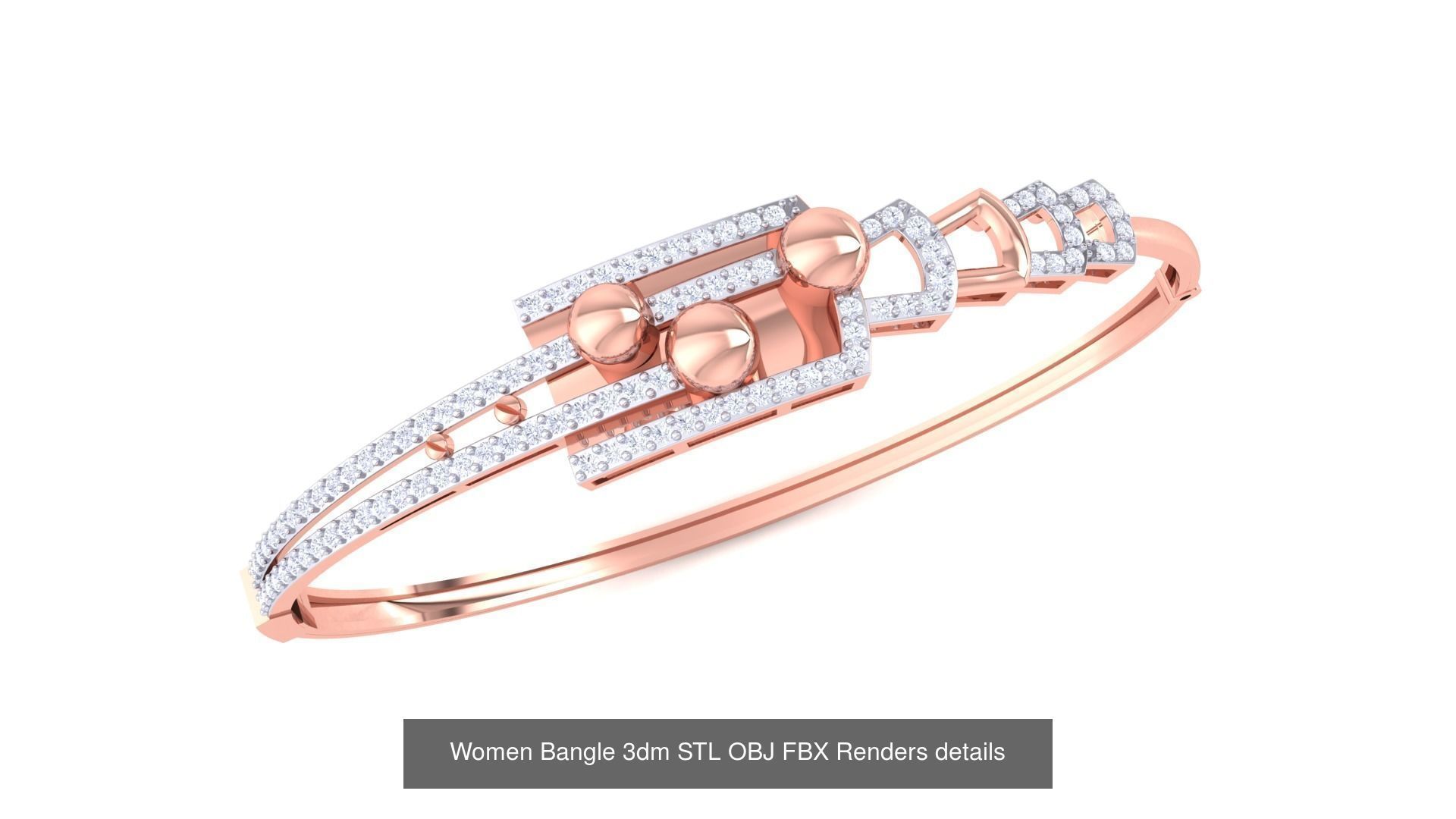 128 Women Bangle 3dm STL OBJ FBX Renders details Collection _119