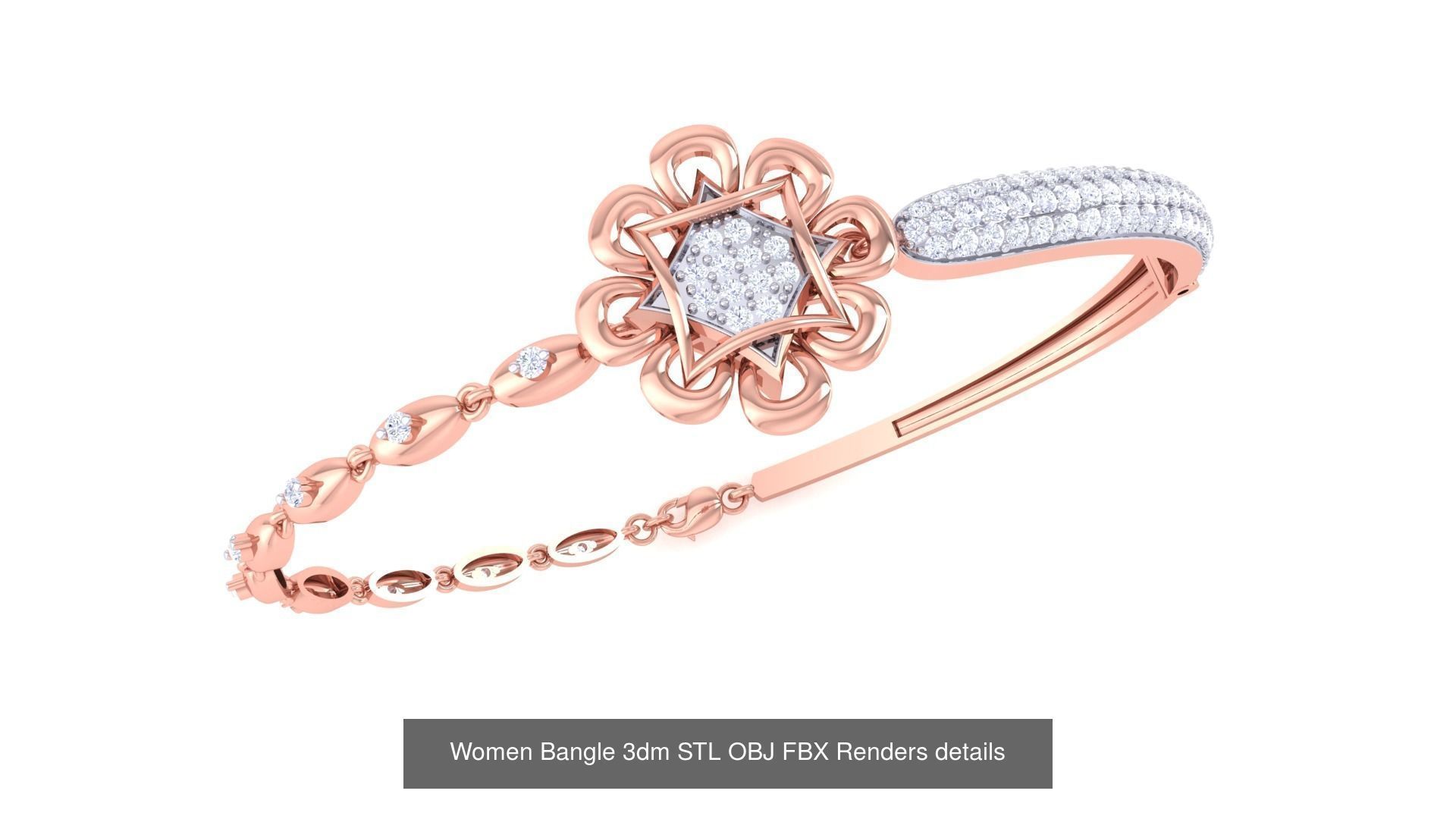 128 Women Bangle 3dm STL OBJ FBX Renders details Collection _103
