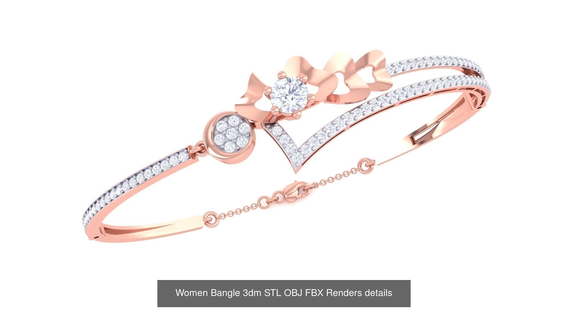 128 Women Bangle 3dm STL OBJ FBX Renders details Collection _133