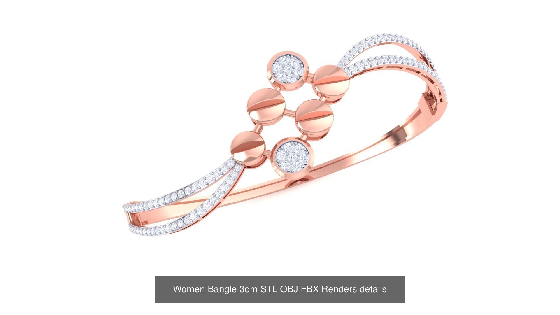 128 Women Bangle 3dm STL OBJ FBX Renders details Collection _135